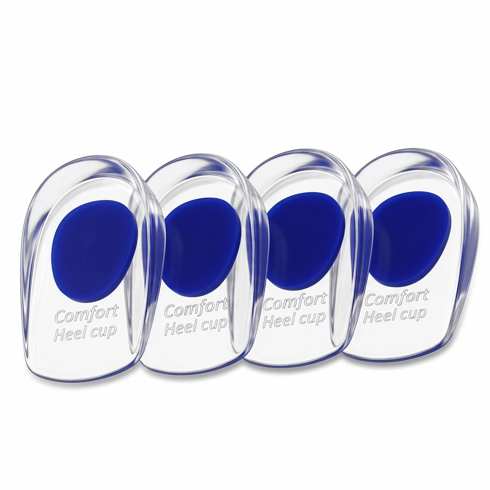 Taloneras Silicona PU Plantillas de Gel para Talón Anti-Dolor Fascitis Plantar Espolones Calcáneos Tamaño 39-45 Azul