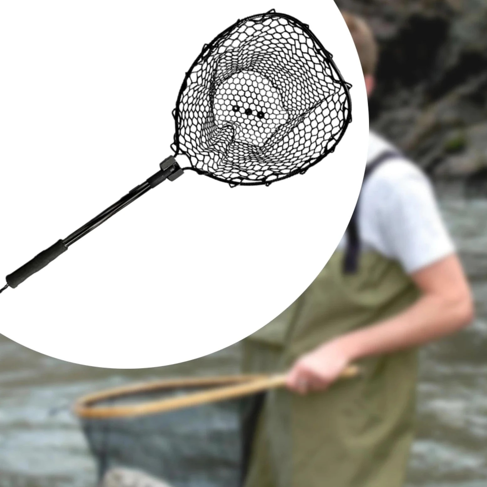 Perfeclan Red de Pesca Plegable de aleación de Aluminio, Accesorio portátil con Mango ergonómico Agarre Antideslizante.