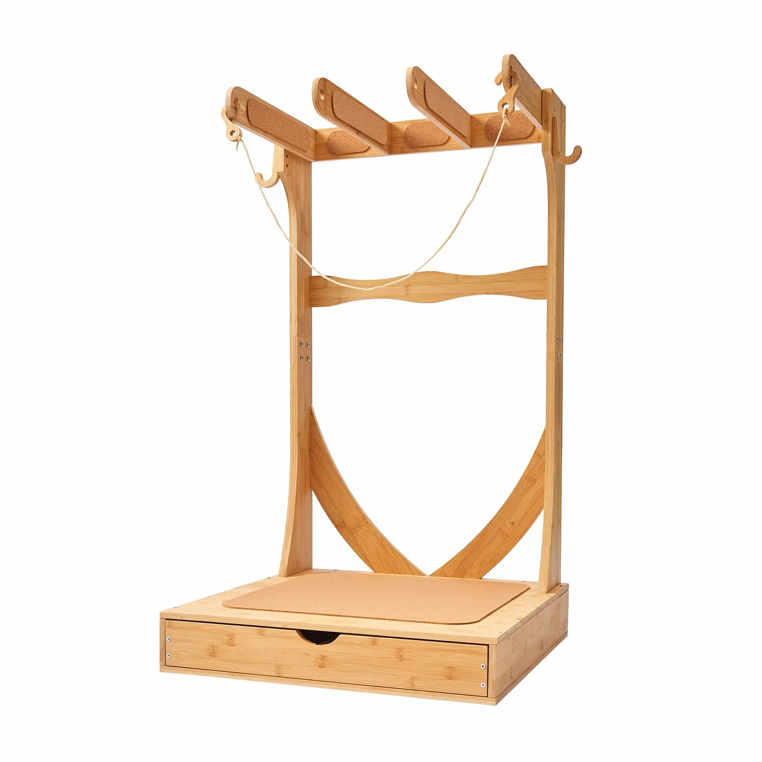 VEVOR Soporte Vertical para Tablas de Surf, Estante de Madera de 3 Niveles con Ganchos y Cajones