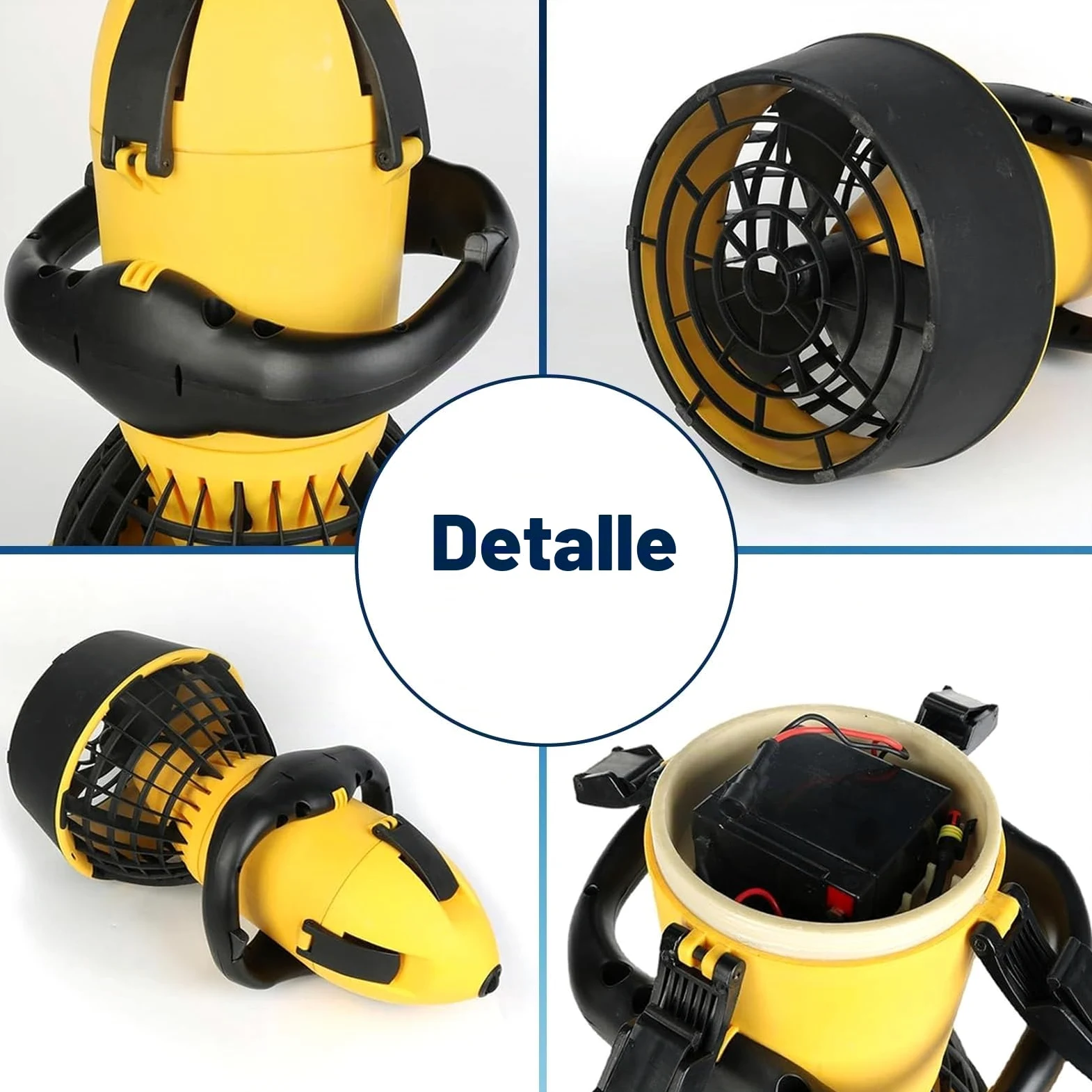 Scooter subacuático para Piscina, Scooter subacuático, Scooter de Buceo para Deportes acuáticos con Manillar, Scooter acuático Compacto y portátil para Adultos y niños