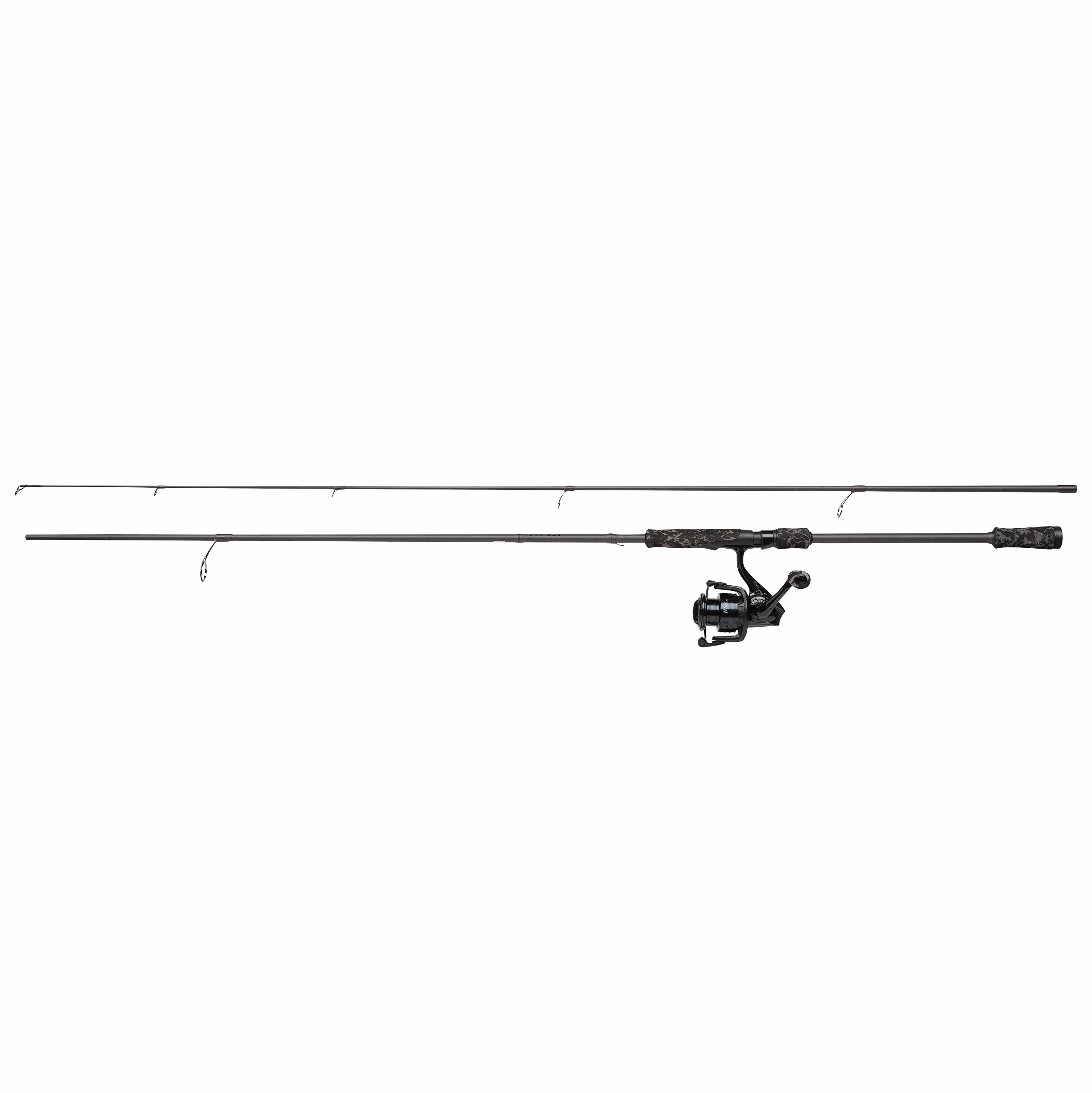 Abu Garcia MAX X Black Ops Spinning Combo | Caña y Carrete de Pesca Ligeros para Bass, Lucio y Trucha de Agua Dulce | Duradera | Carrete de Giro para Pescadores precargado| Varios tamaños