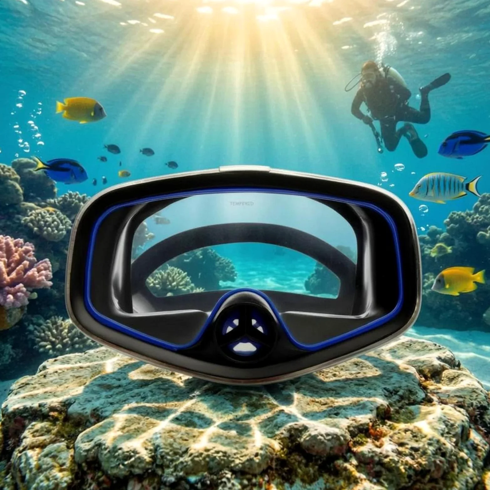 Gafas de Natación para Adulto Máscara Visor de Buceo Antivaho Lente de Vidrio Templado Correa Ajustable Sello Ergonómico Aptas para Esnórquel Natación Entrenamiento en Piscina