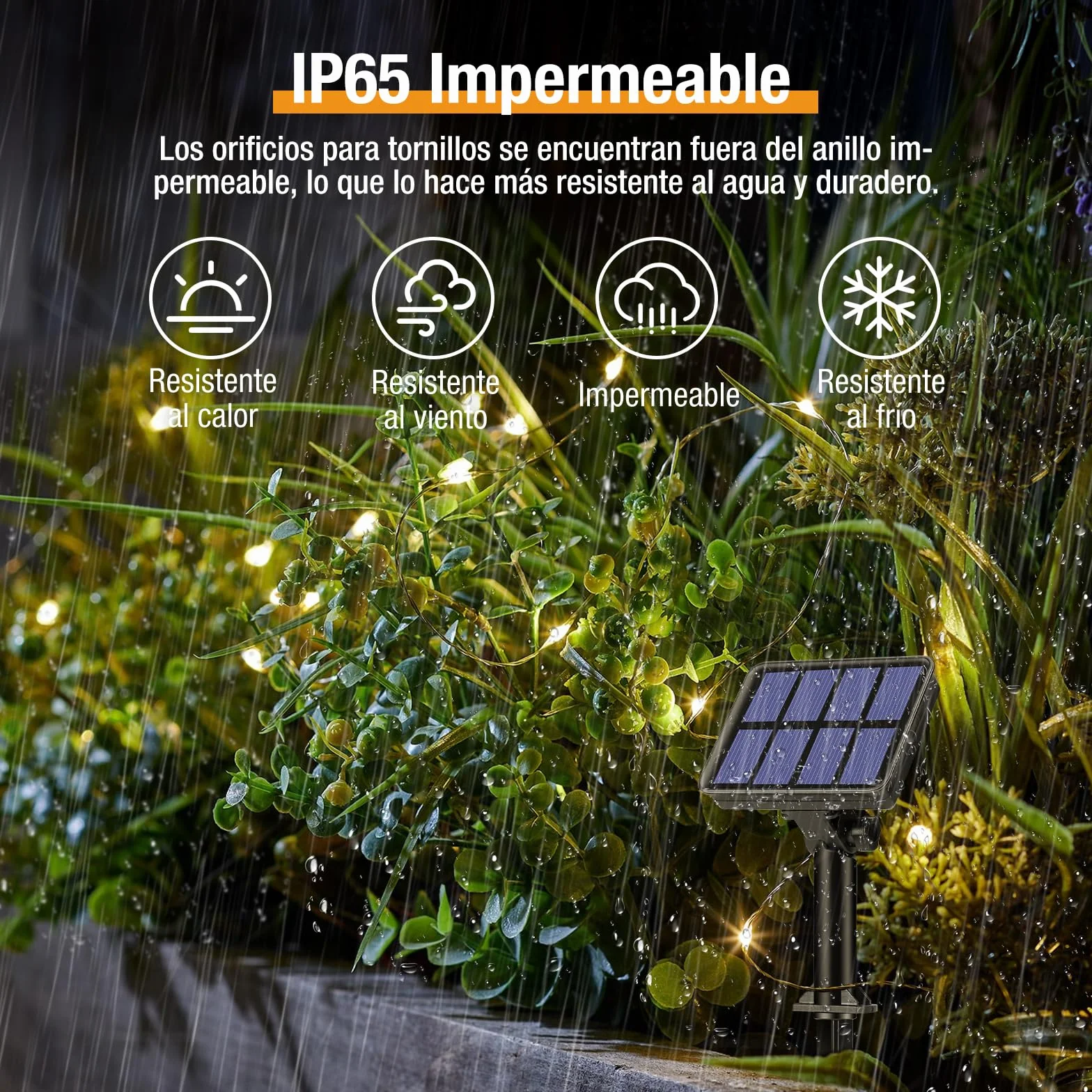 btfarm Guirnaldas Luces Exterior Solar 30M 300 LED 8 Modos Blanco Calido