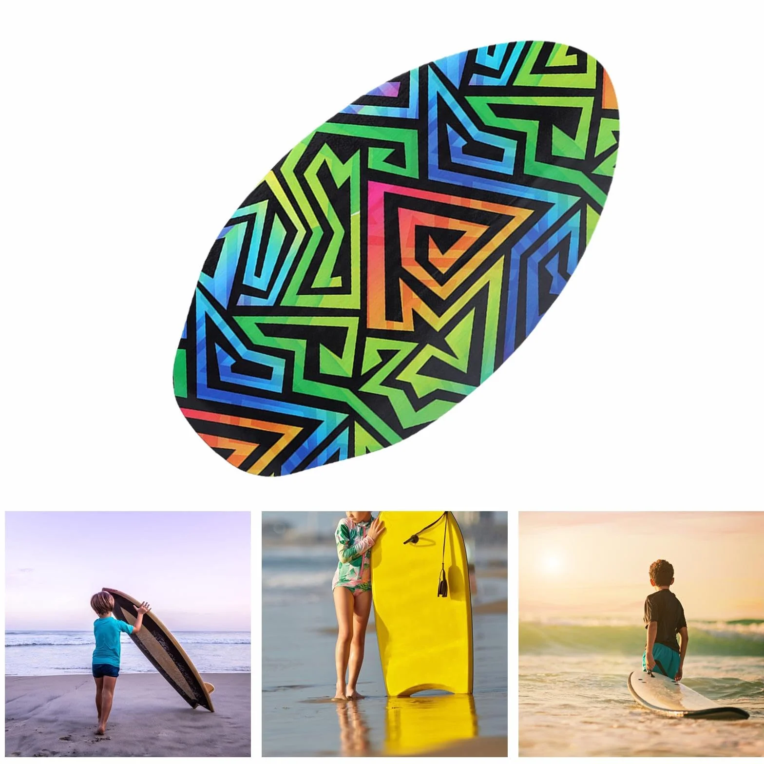 Kowaku Tabla de Skimboard de Madera para Playa, Aguas Poco Profundas, Surf Pequeña
