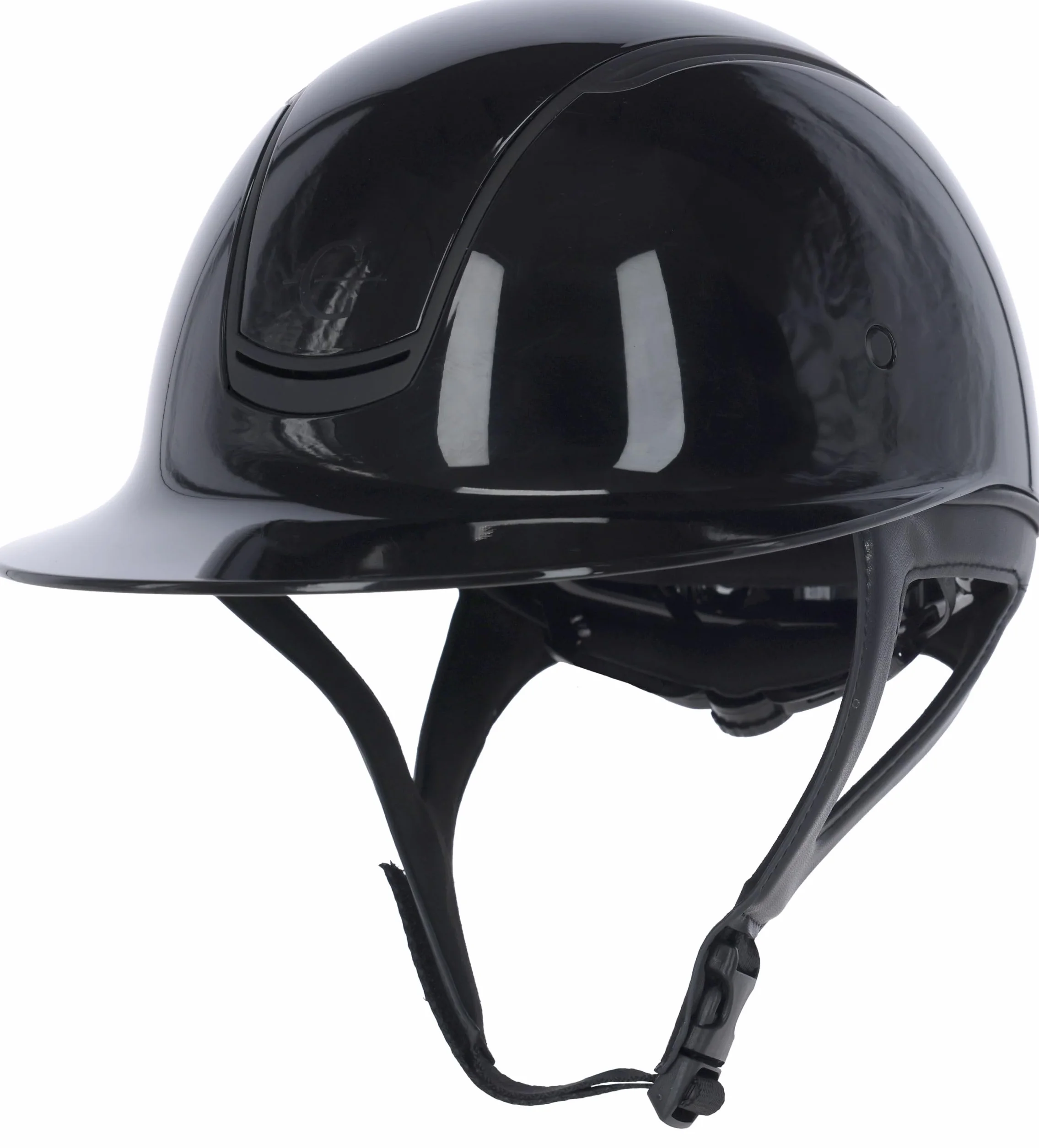 Covalliero Casco de equitación Eclipse Polo, aspecto brillante, sistema de disco, seguridad ERT, excelente ventilación, forro interior extraíble, color negro, 58-61 cm