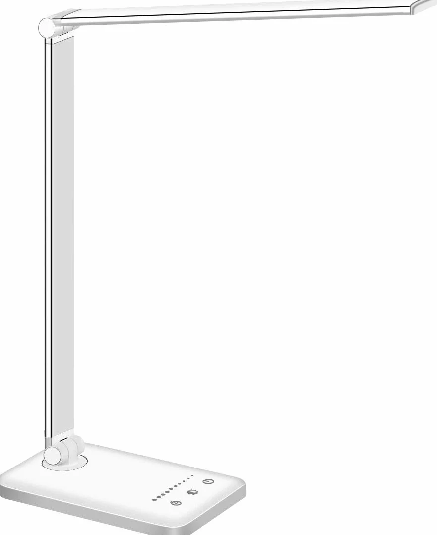 SLATOR Lámpara Escritorio LED Flexo Cuidado Ocular USB 5 Modos 10 Niveles Brillo Temporizador 30/60min Memoria