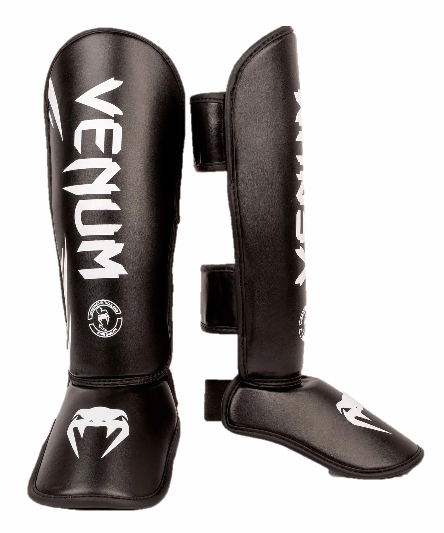 Venum Espinilleras Youth Challenger, negras y blancas
