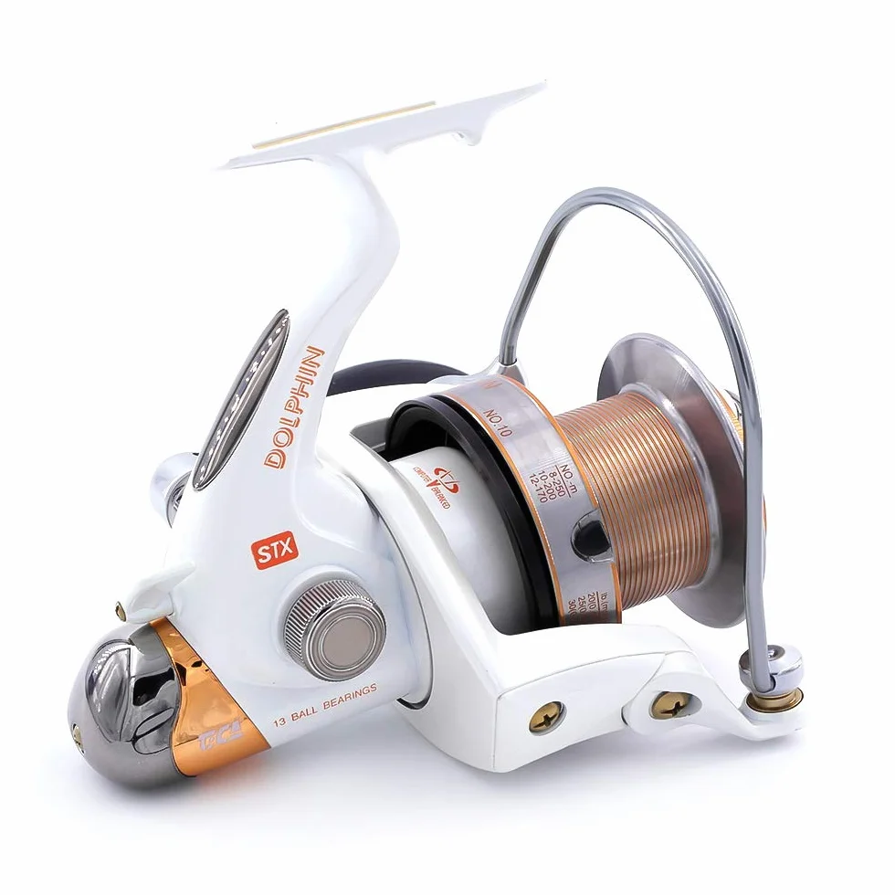 TICA Dolphin 4,1 - Carrete de Pesca, Aluminio, Blanco, Dorado, STX 9000 4.1
