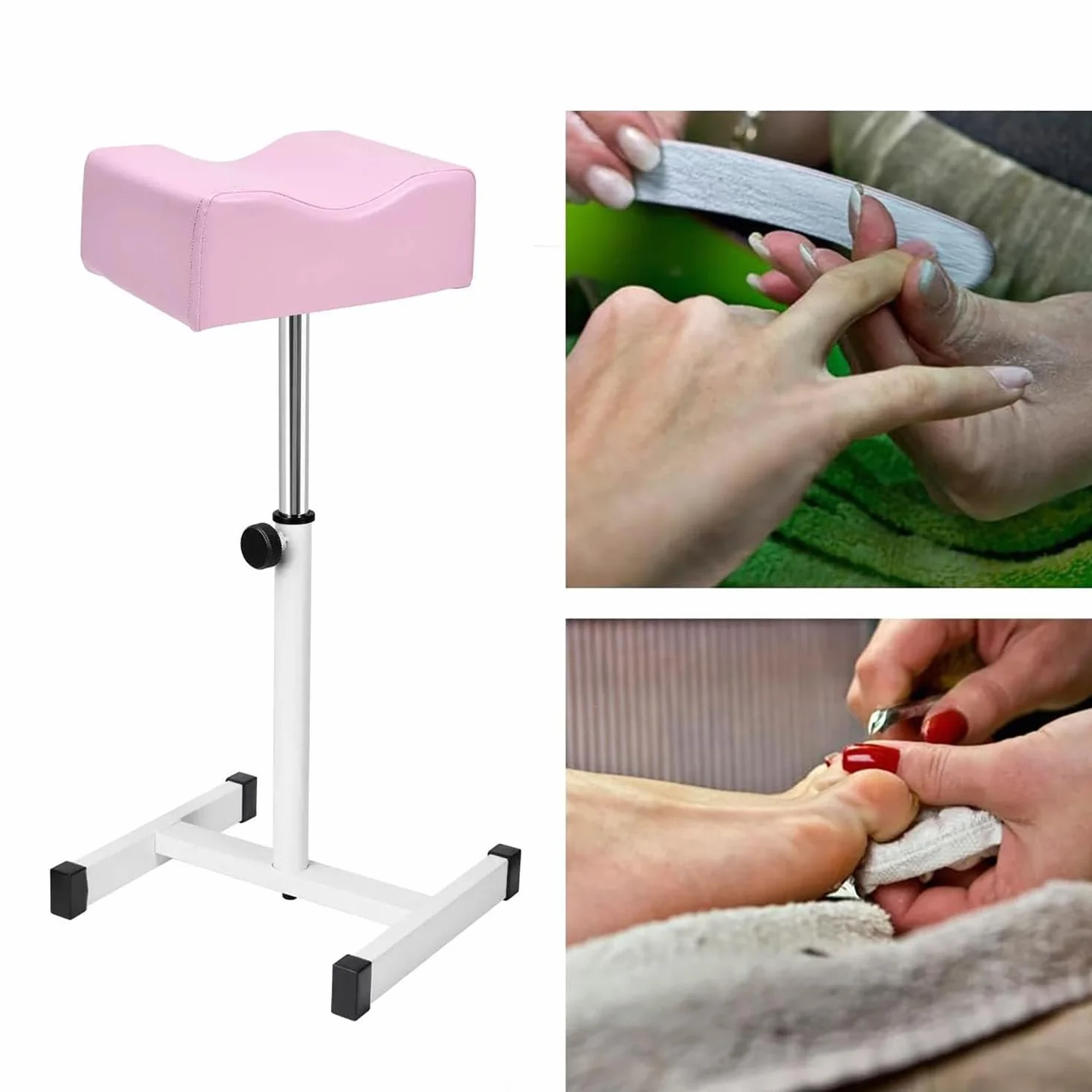 Sillón Pedicura Reposapiés Regulable Altura para Silla Pedicura Rosa