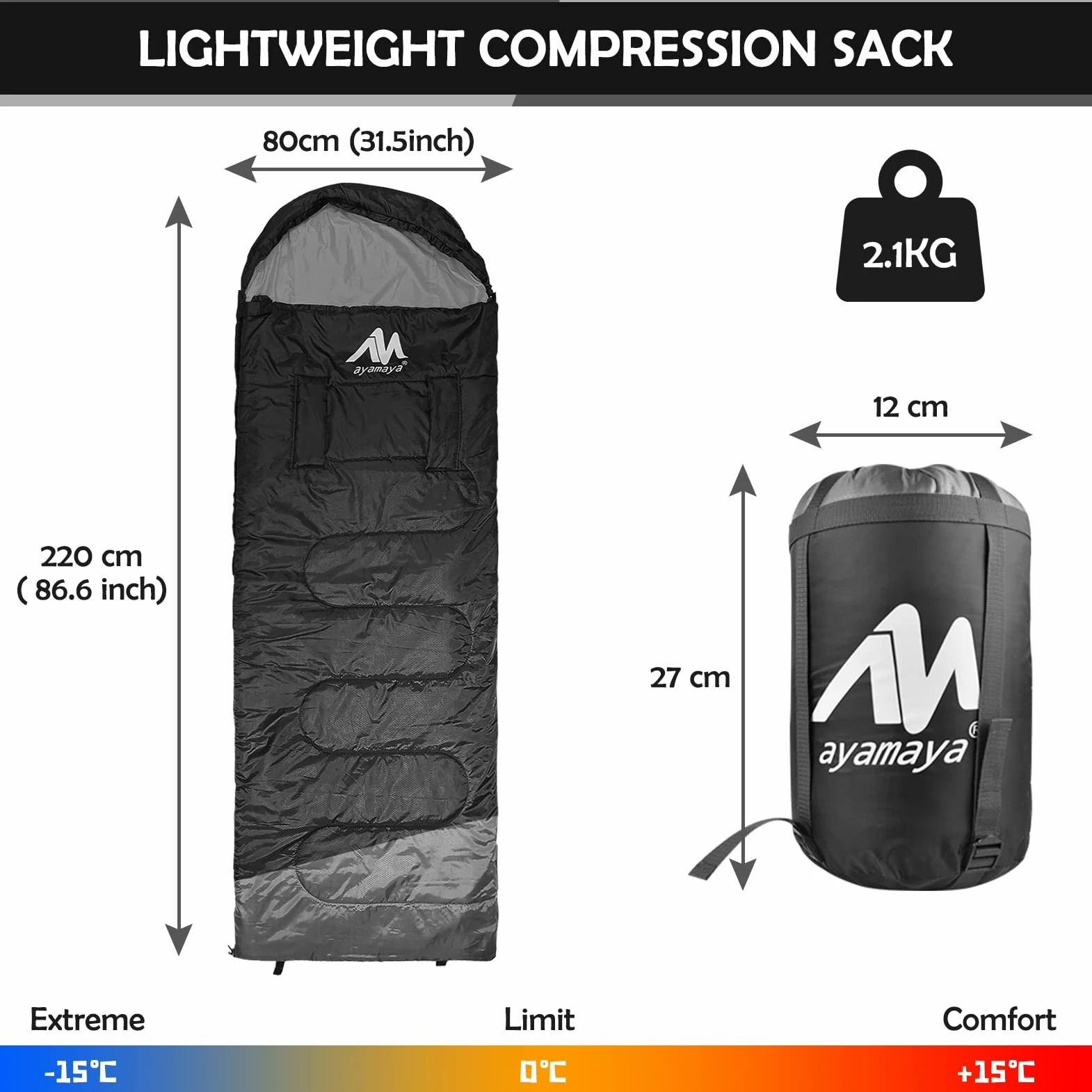 Saco de dormir para exteriores, plegable, de 20 ℃-10 ℃, tamaño pequeño, 4 estaciones, impermeable, 220 x 80 cm, para adultos, senderismo, pesca, camping y viajes