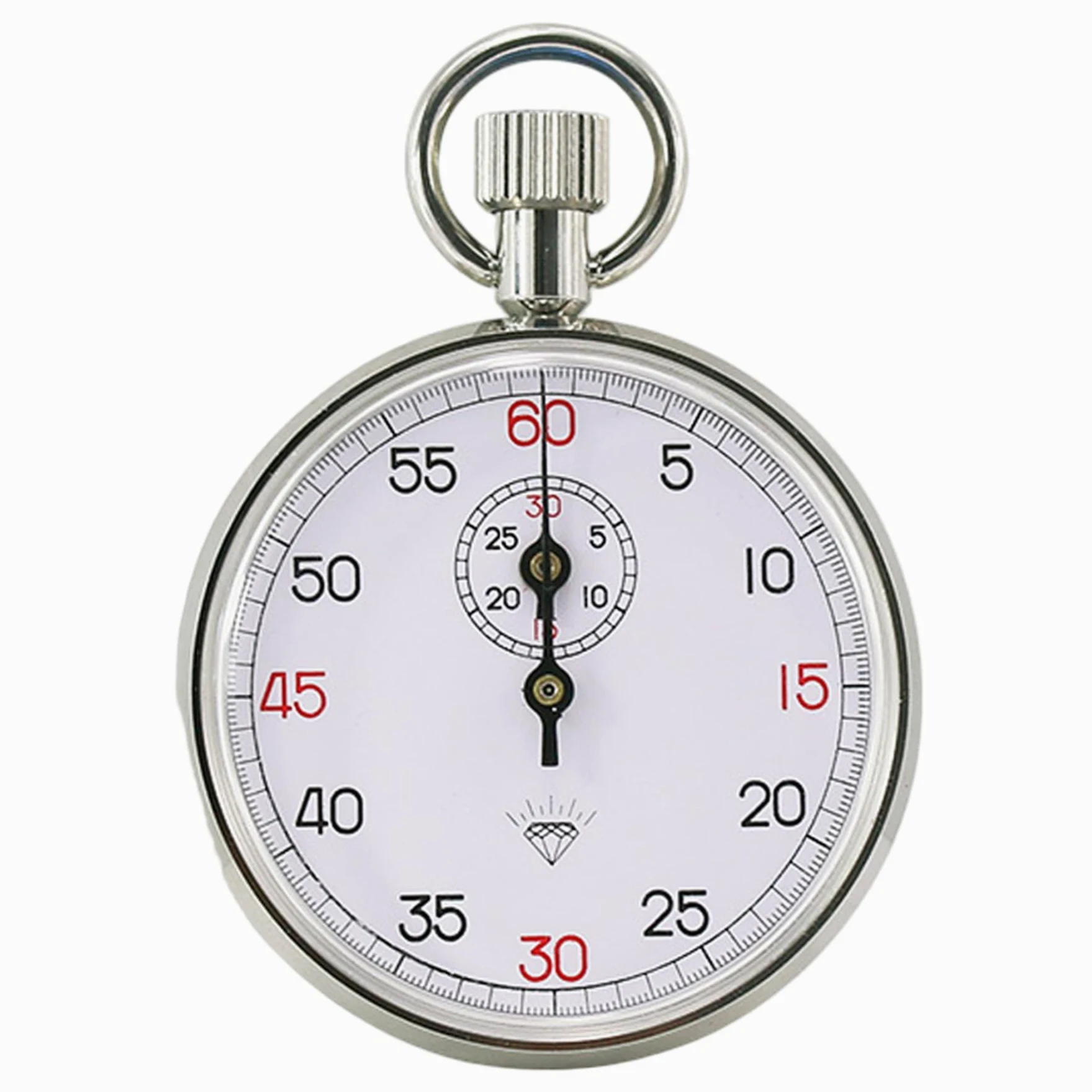 Cronómetro mecánico, cronómetro analógico de 13 Joyas con sincronización precisa para Deportes y Laboratorio, con Esfera Blanca y cordón, de 60 s/30 M, Reloj analógico con