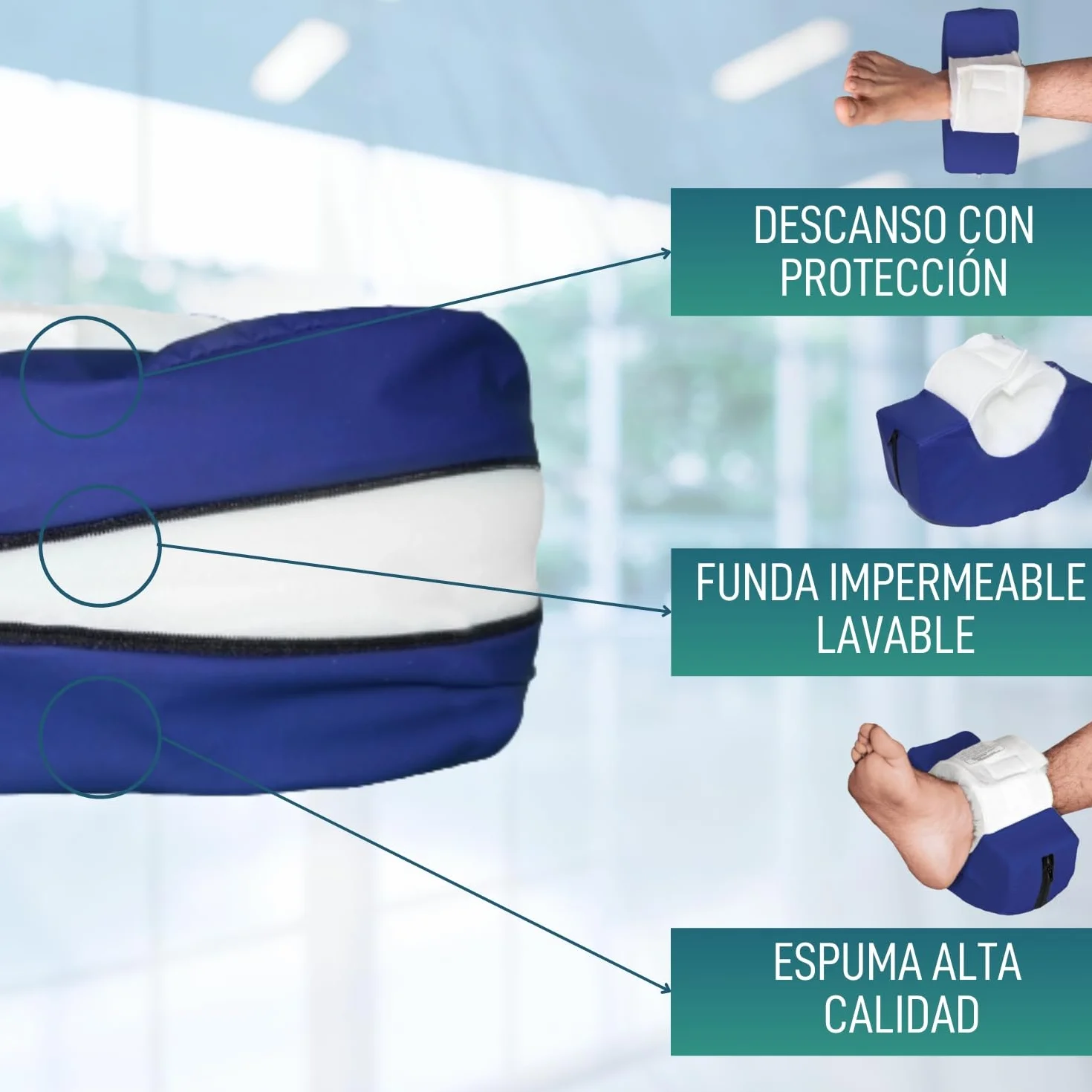 OrtoPrime Taloneras Antiescaras Impermeables Forma Curva Protector Talones Cojines Ortopédicos Pies Patucos Talla Universal