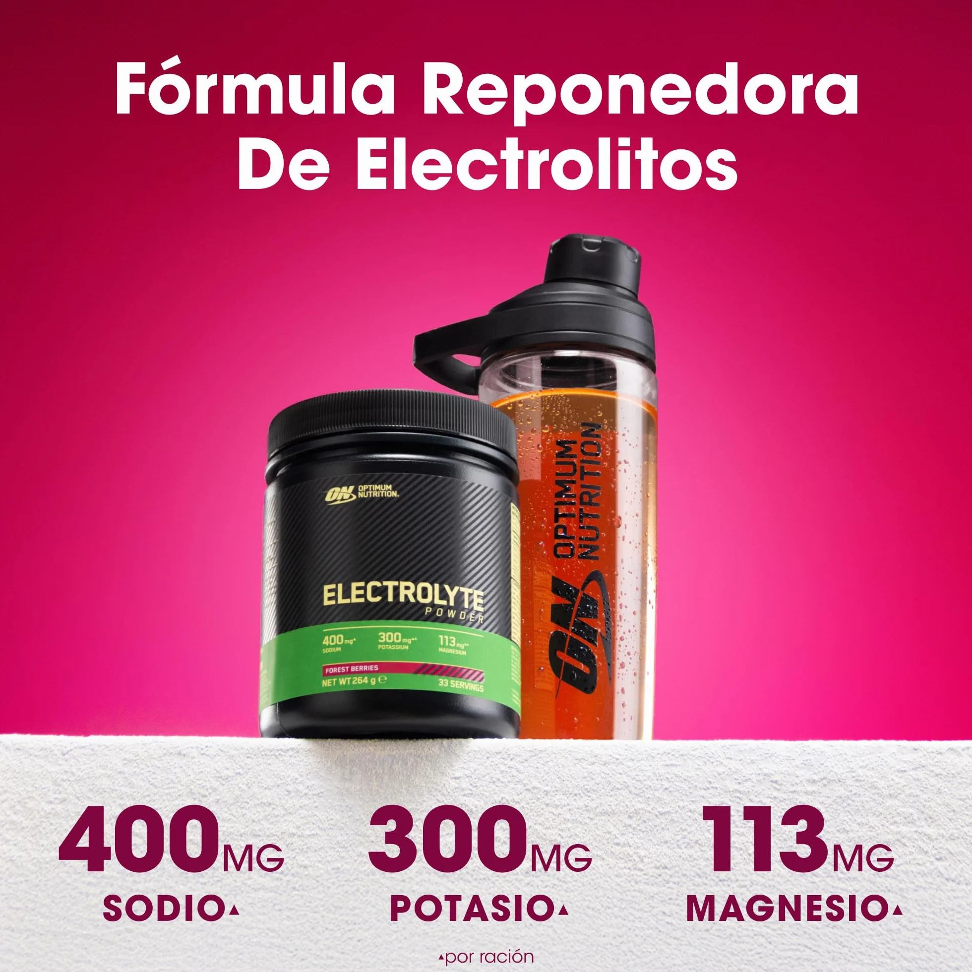 Optimum Nutrition Electrolitos en Polvo Frutos del Bosque 264 g 33 Raciones