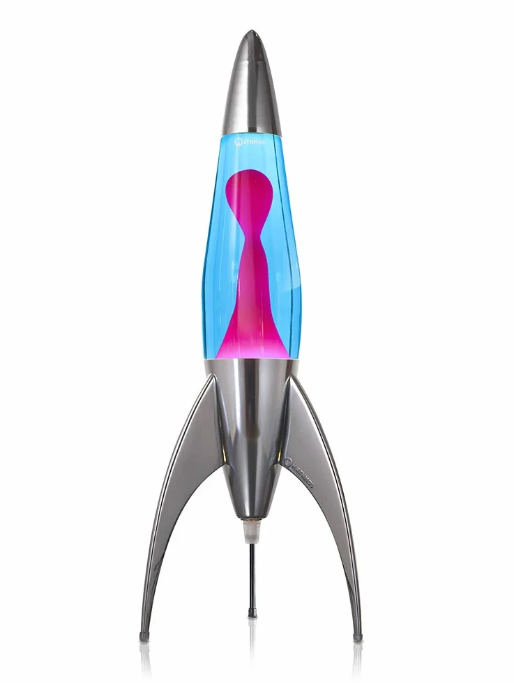 Mathmos Lámpara de Lava Telstar Rocket Azul Rosa
