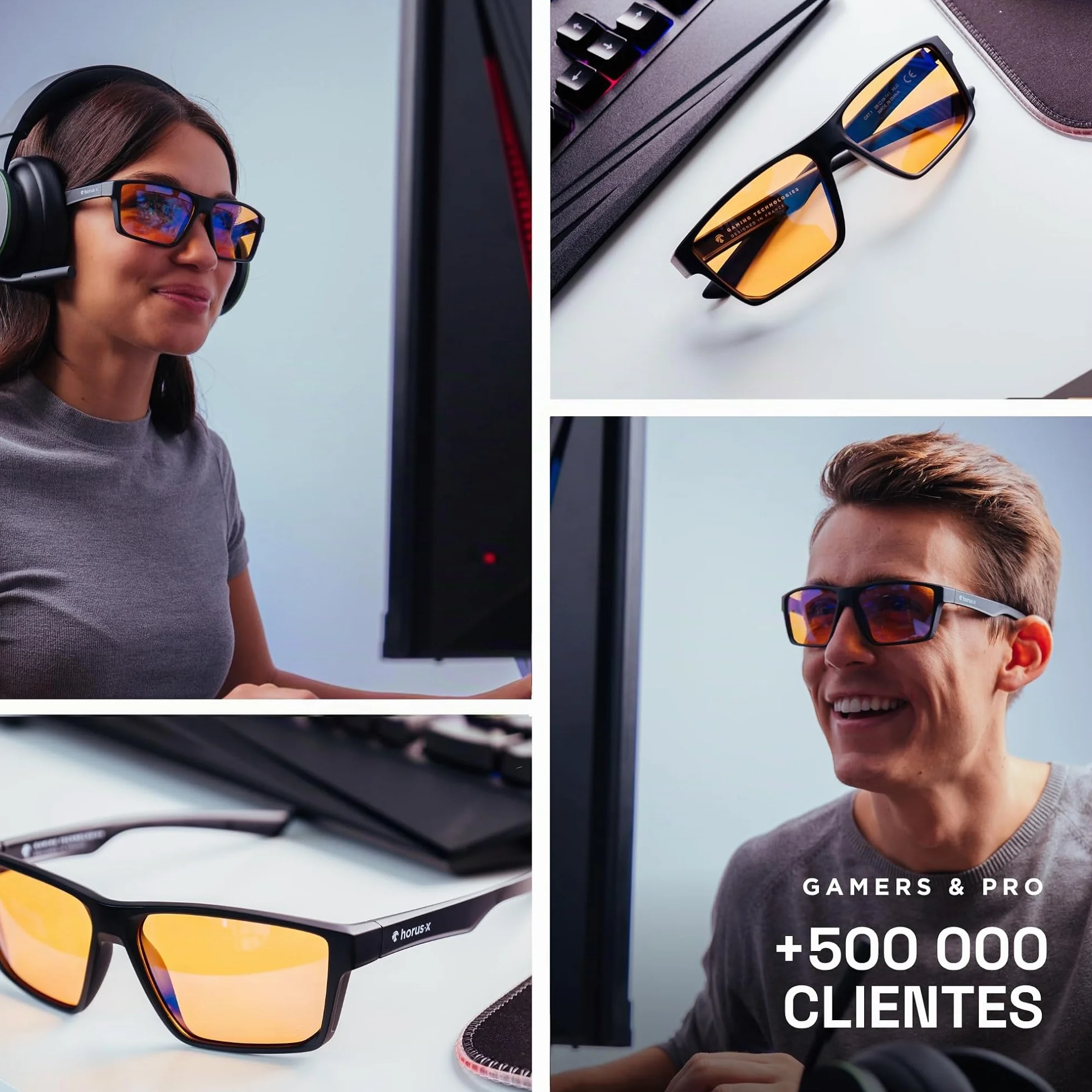 Horus X Gafas Luz Azul Hombre Mujer Ordenador Pantalla Bloqueo Luz Azul Anti Fatiga Visual Lentes Gaming V3