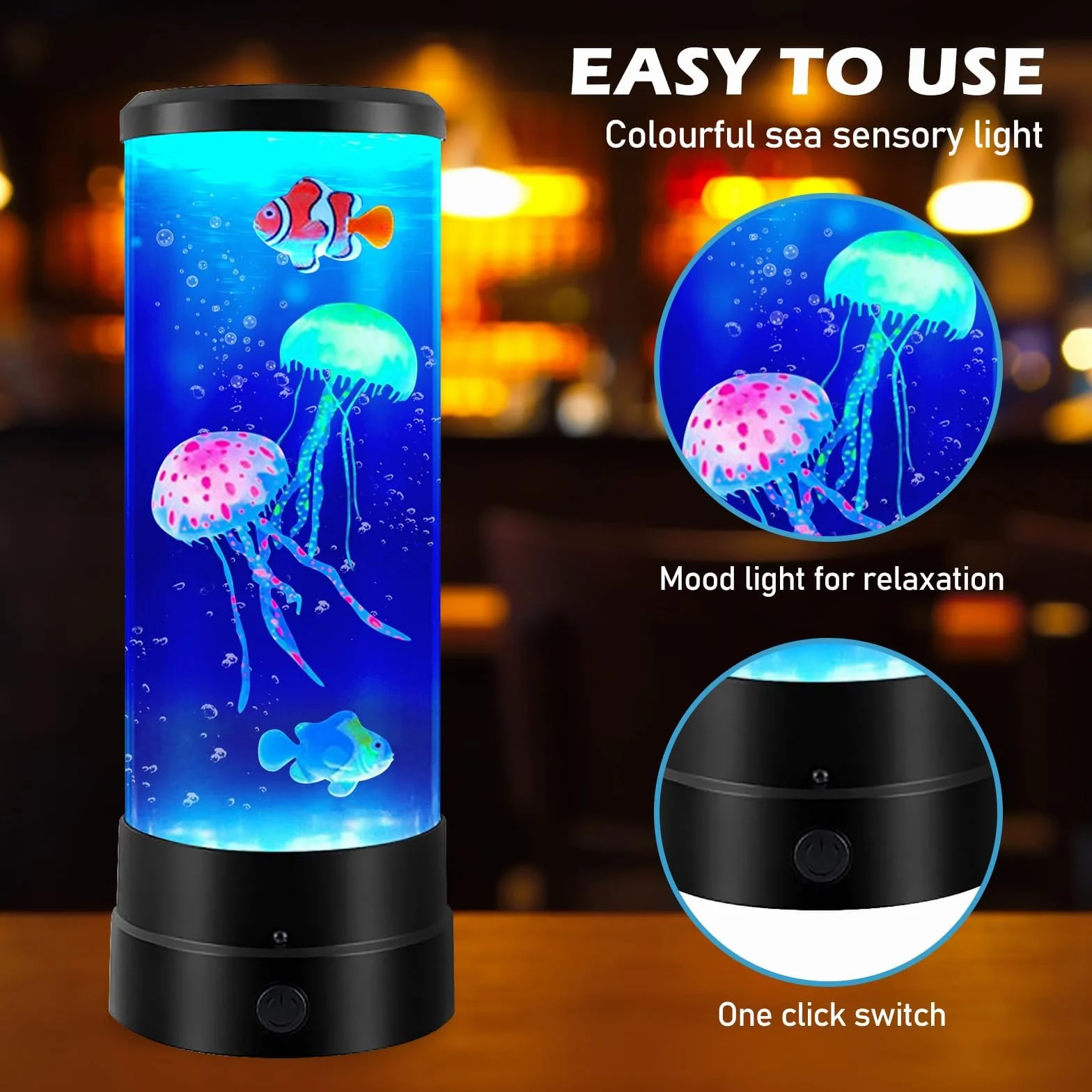BORDEAG BYZESTY Lámpara de medusas LED 17 colores, lámpara de lava, luz de ambiente nocturna