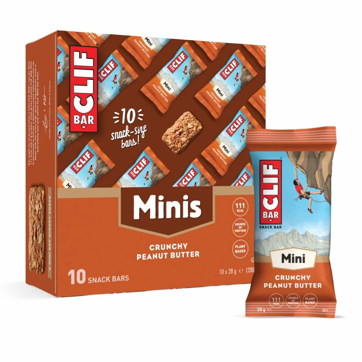 CLIF BAR Minis Snack Bar Crunchy Peanut Butter Proteínas Vegetales 10 x 28 g