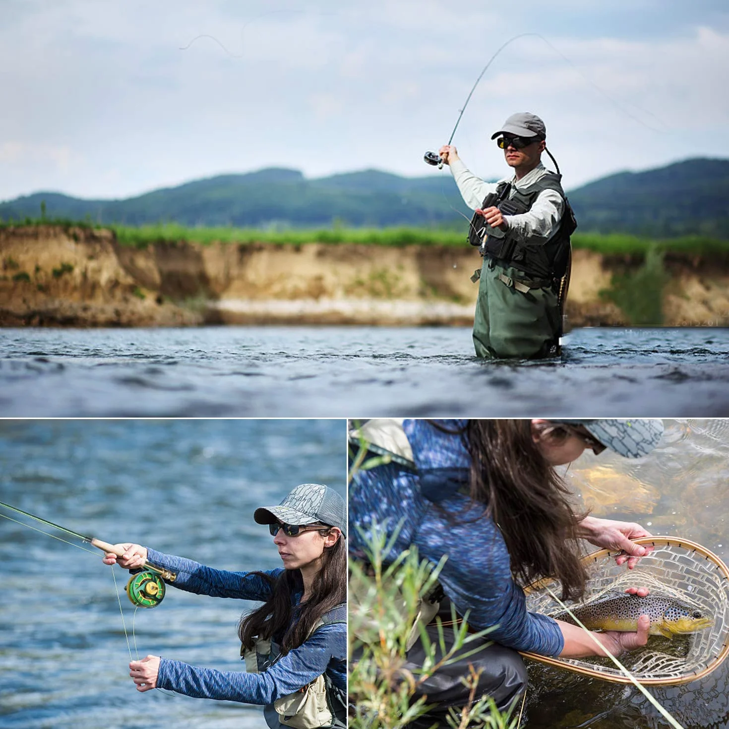 Sougayilang Combos de Carrete de caña de Pescar con Mosca con caña de Pescar Ligera y portátil y Carrete de Mosca, Paquete Completo de Inicio de Pesca con Mosca