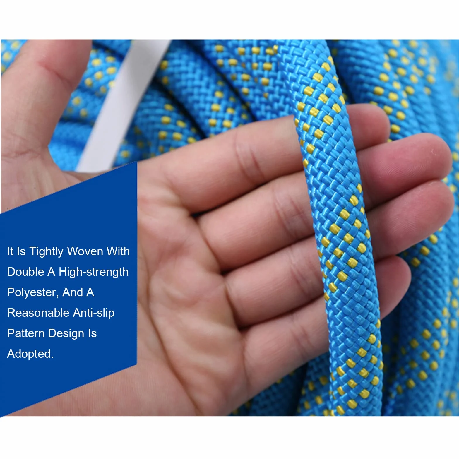 Cuerda de escalada Azul 10 mm / 12 mm / 14 mm / 16 mm Cuerda de seguridad de cuerda de alta resistencia, Cuerda de nylon trenzada, Para usos al aire libre Supervivencia de emergencia, Campin