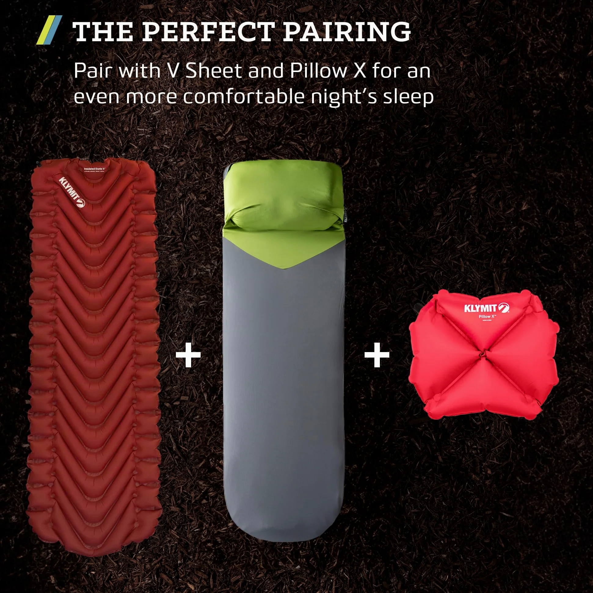 Klymit Colchoneta Inflable con Aislamiento estático en V | Cómodo, Ligero, fácil de inflar, colchón de Aire portátil para Camping, mochileros y Senderismo, Color Rojo