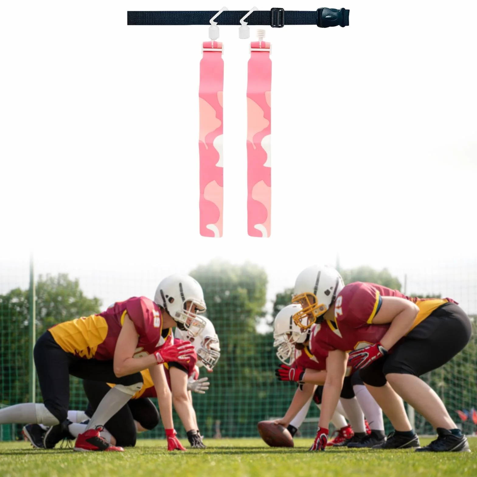 Amagogo Bistiente de fútbol Flagal de Rugby Cinturón Flagal Competencia Deportiva Entrenamiento al Aire Libre Suministros de Adultos para niños Desmontables