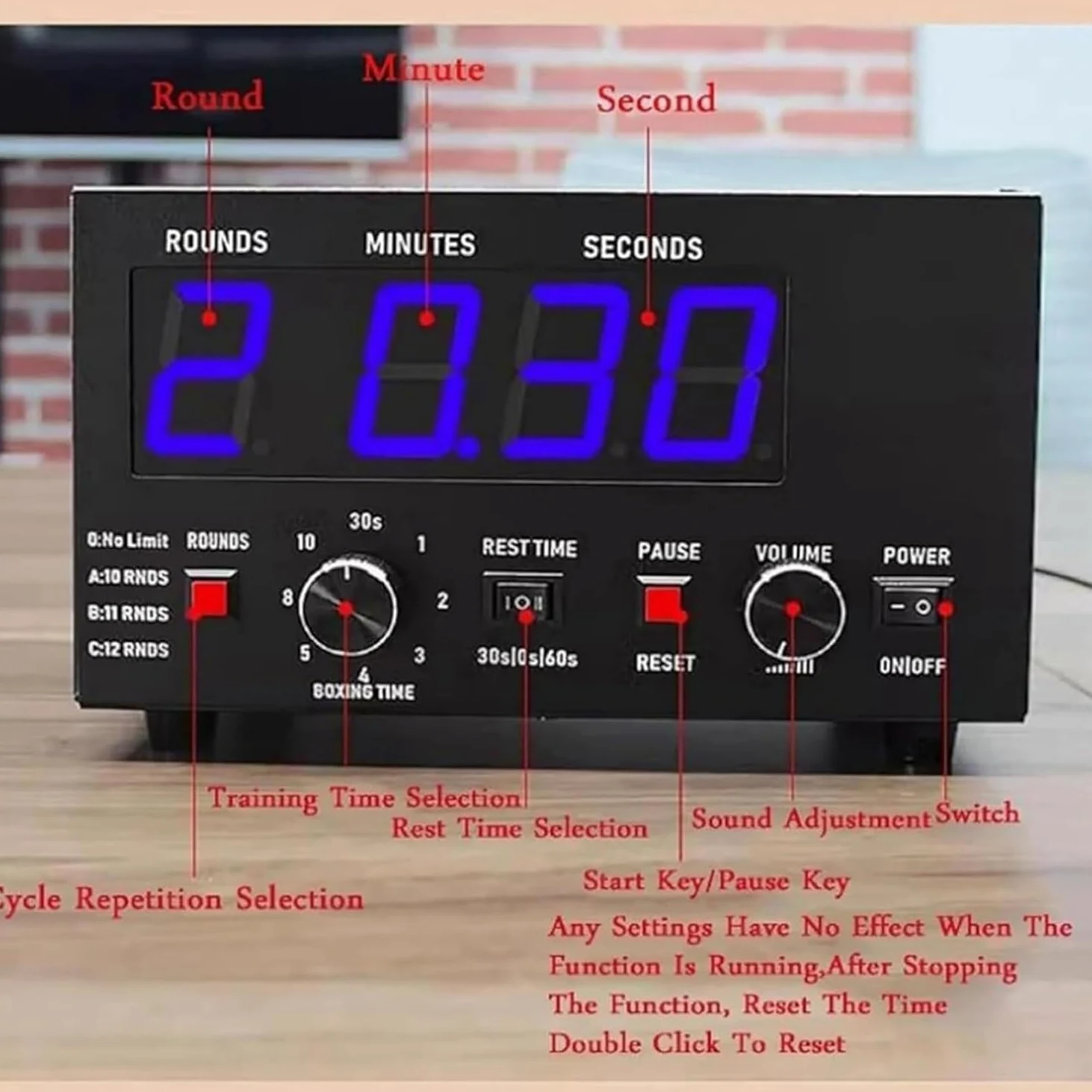 Temporizador digital de gimnasio con pantalla, temporizador de intervalo para entrenamiento de fitness, MMA, boxeo, entrenamientos HIIT, cuenta regresiva de ejercicios y cronómetro para atletas