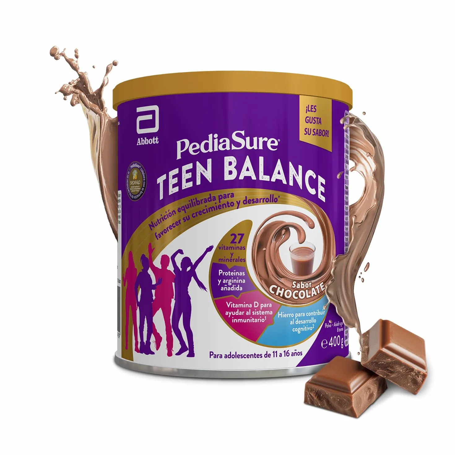 PediaSure Teen Balance Chocolate 400 g Complemento Alimenticio con Magnesio Hierro Vitamina D