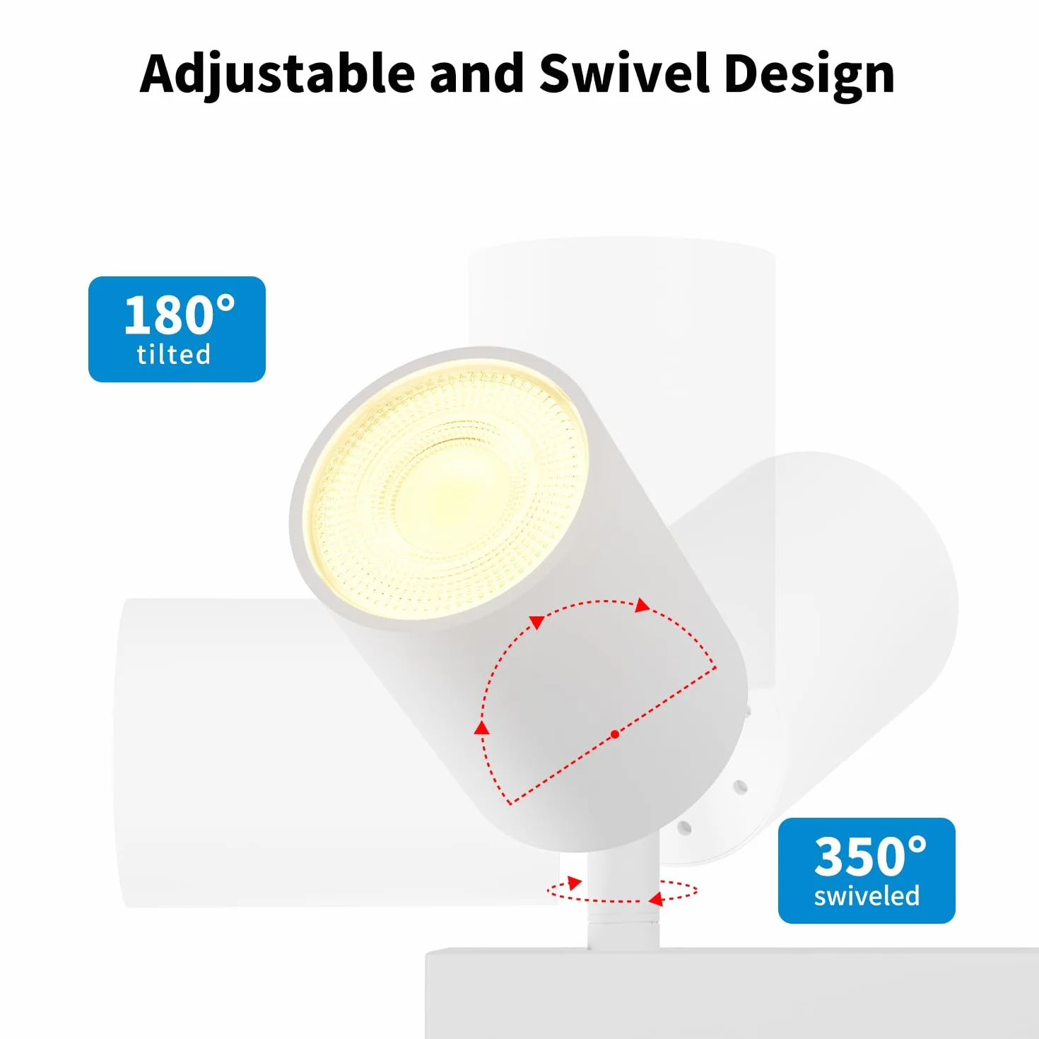 LVWIT Foco de Techo LED Blanco 3 Focos Orientable GU10 Lámpara de Techo Moderna