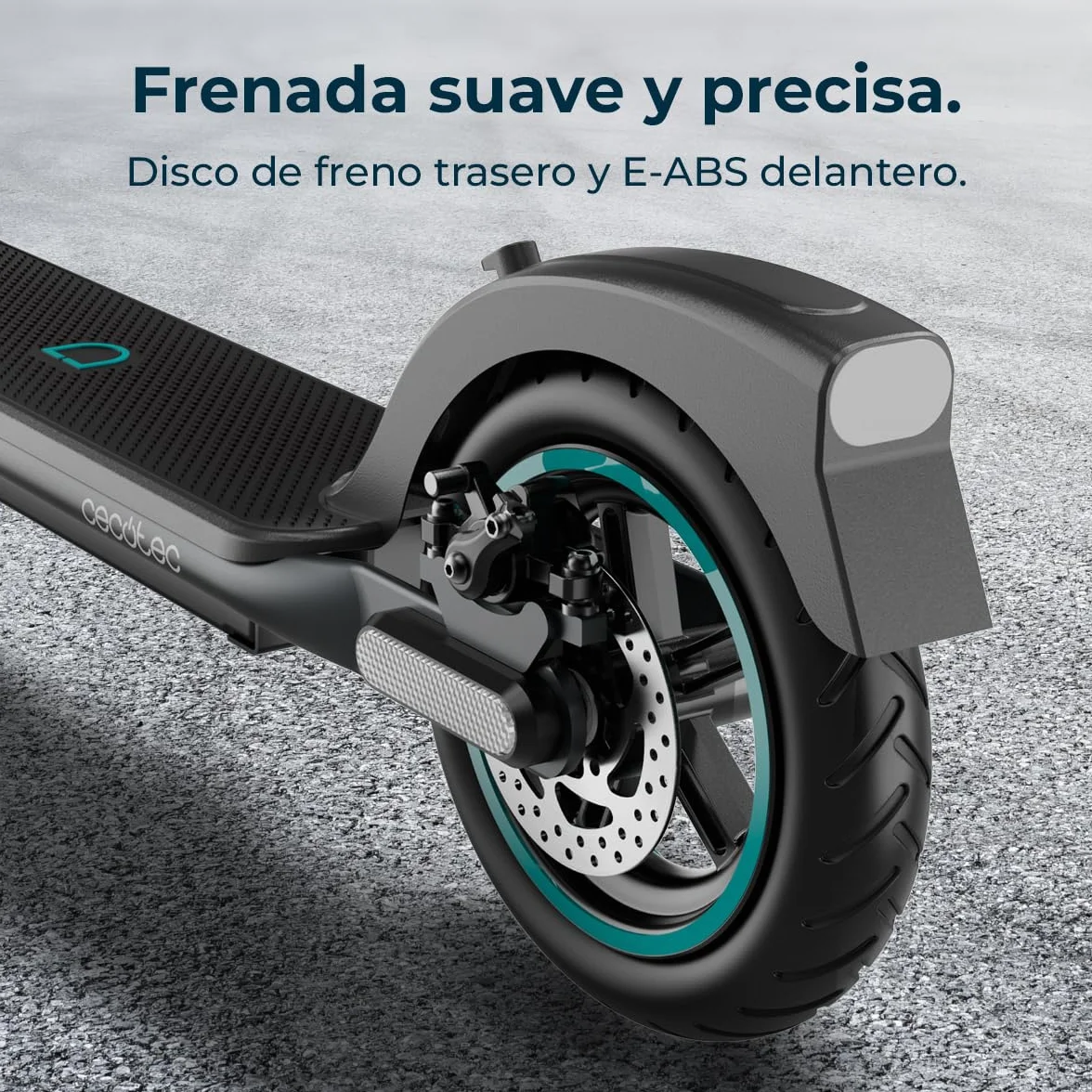 Cecotec Patinete Eléctrico Homologado con App y Acople para Teléfono Bongo D20E Connected, Potencia MAX 500 W, hasta 20km Autonomía, Disco Freno Trasero y E-ABS, Ligero 12,2Kg, Batería 5200mAh, 36V
