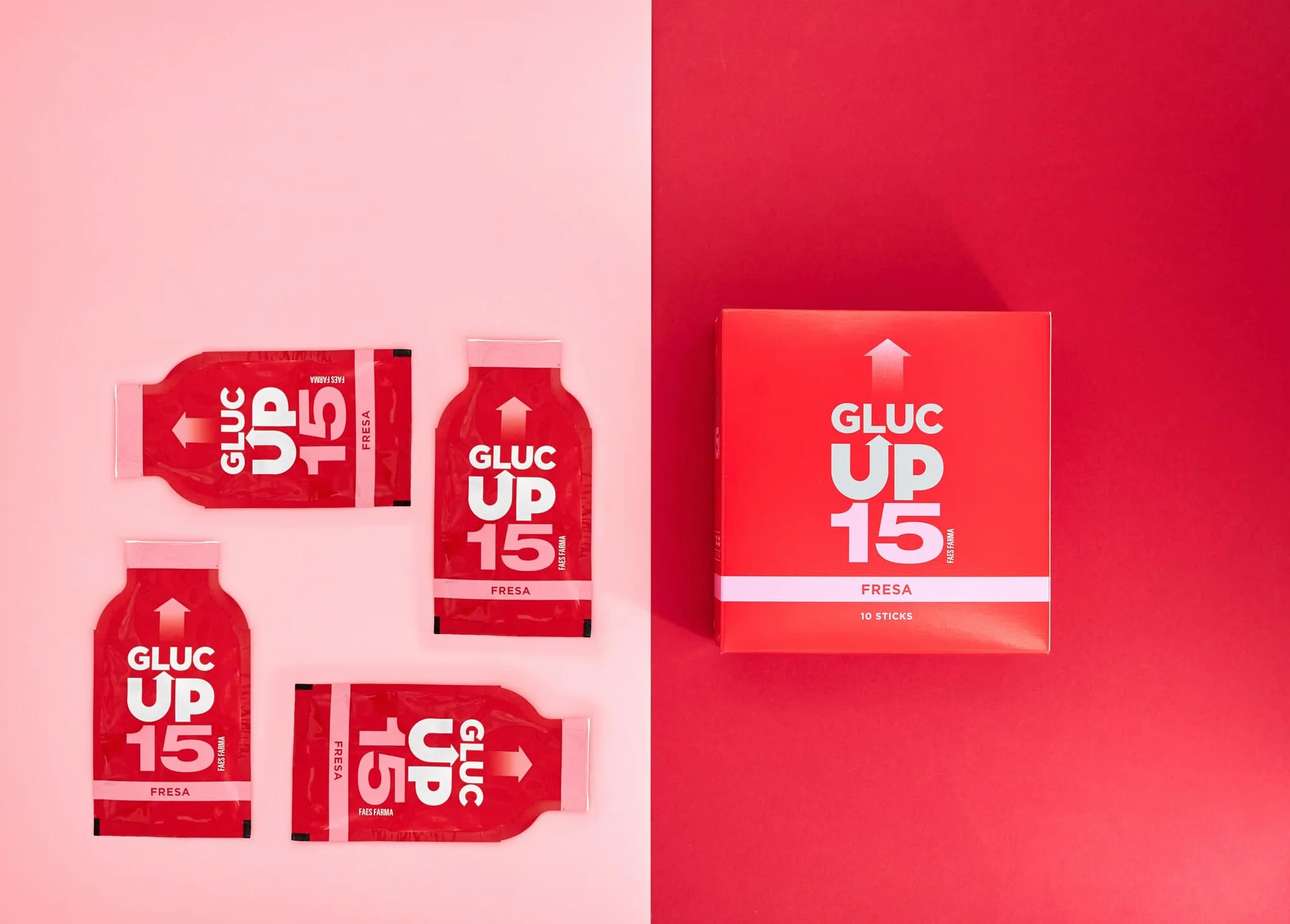 Gluc Up 15 Complemento Alimenticio Glucosa 15 g Sabor Fresa 10 Stick 30 ml