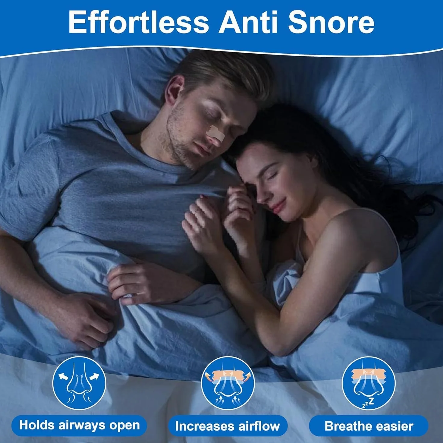 Tiras Nasales Antironquidos - Nasal Strips, 60 piezas Nose-Strips Tiritas Nariz Deportivas Dormir