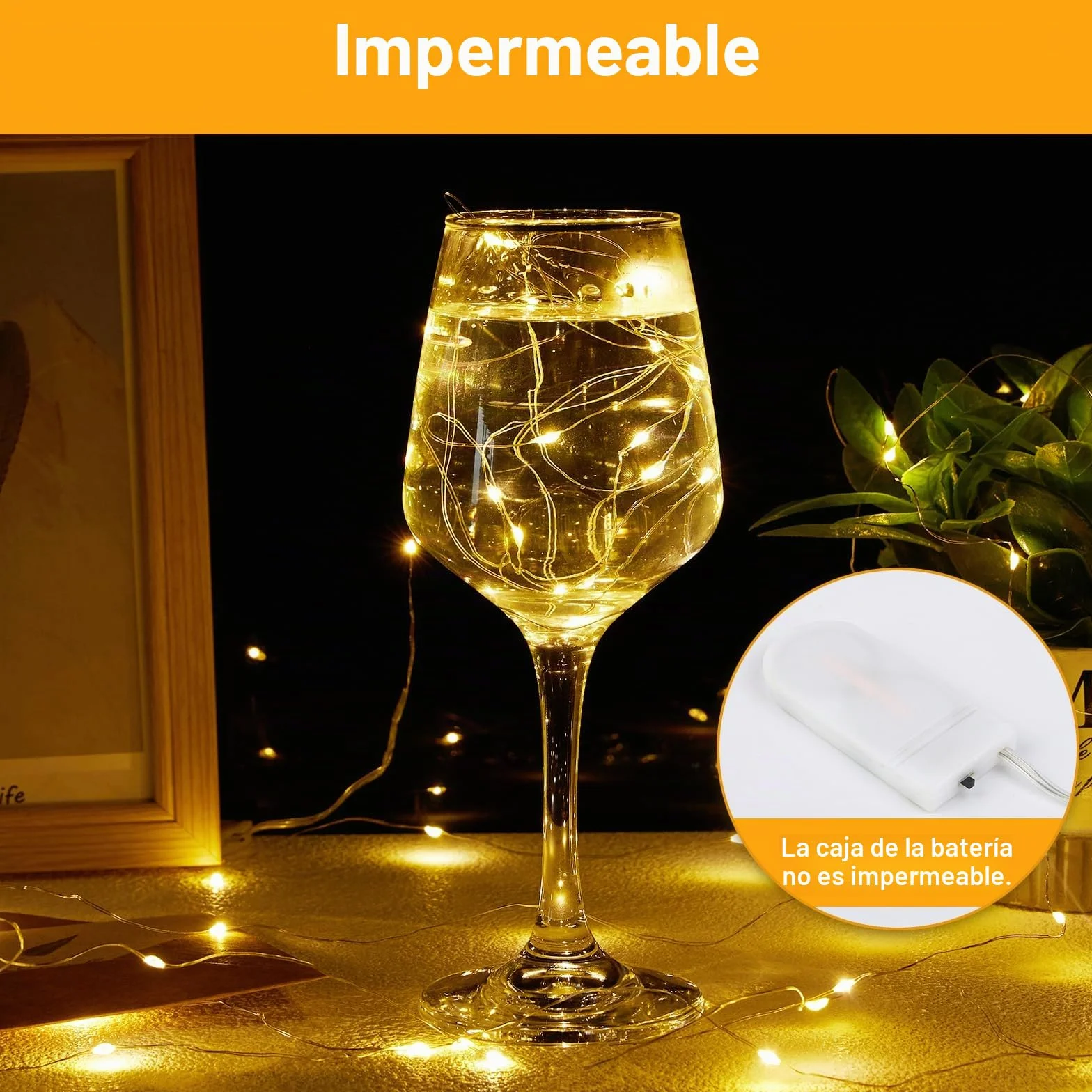 Guirnalda Luces LED 20 Piezas 1m 10 LED Impermeable Pilas Decoracion para Interior Jardin Boda Fiestas