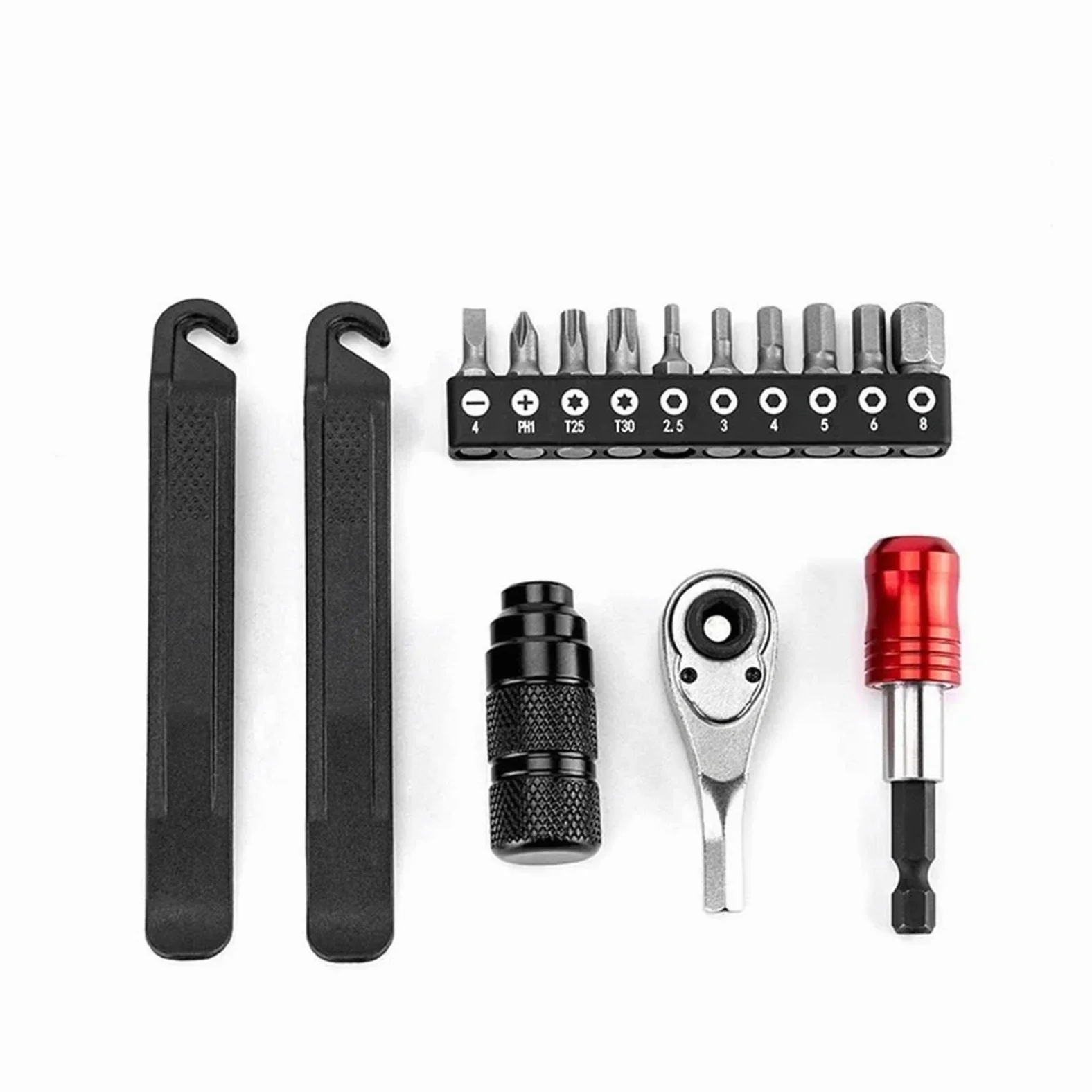 Kits herramientas reparación bicicletas, juego llaves trinquete 72 dientes,destornillador dinamométrico portátil tensor extractor cadena