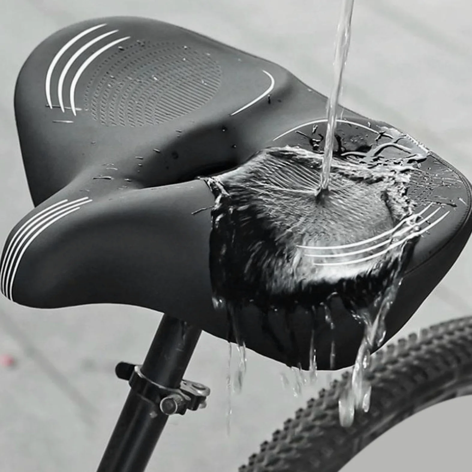 Amagogo Asiento de Bicicleta, sillín de Bicicleta de Gran tamaño, agrandado, Ancho, cómodo, con absorción de Impactos, para Ejercicio, Ocio, Ciclismo en