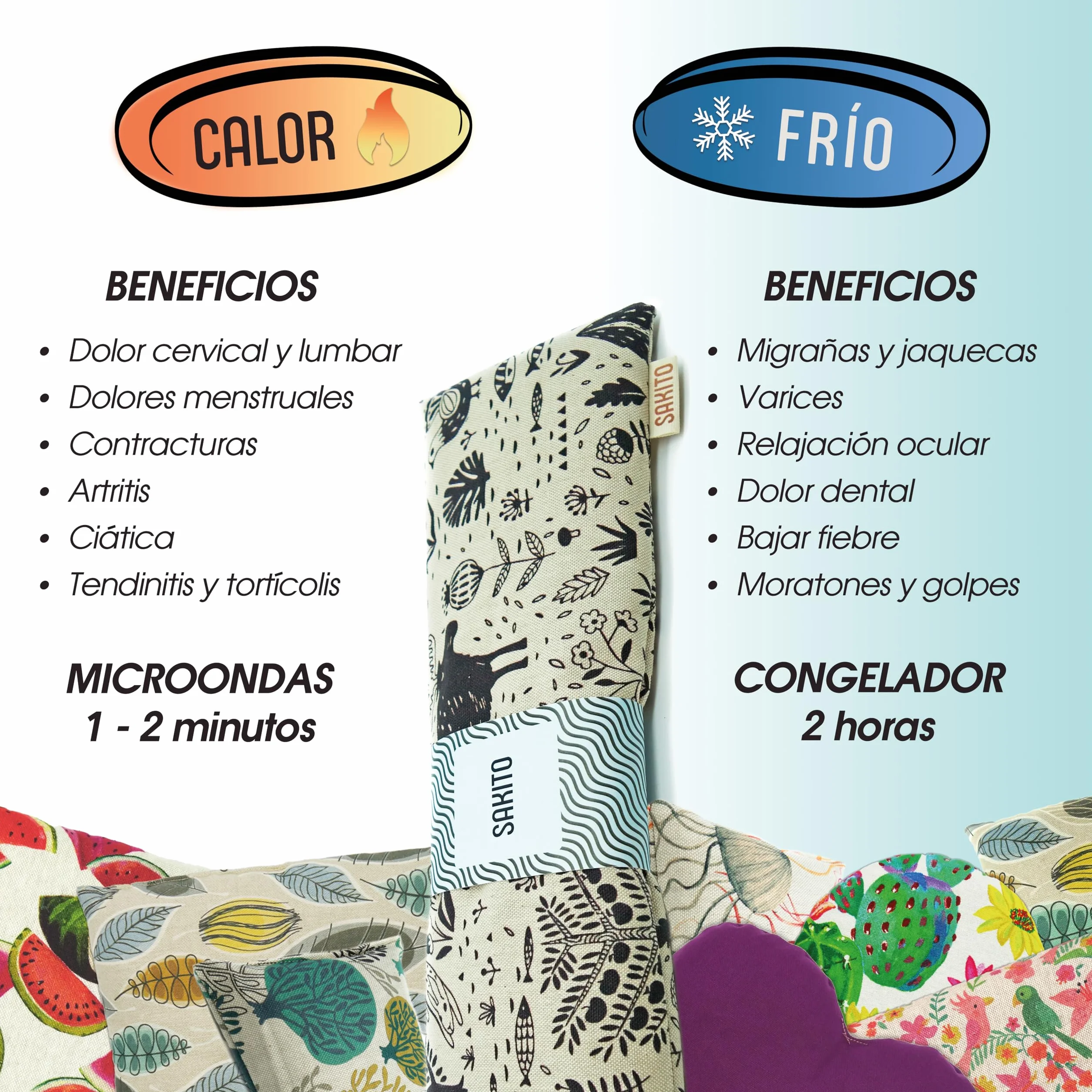 Saco Semillas Microondas 14x10 cm Terapia Natural para Cólicos Bebés