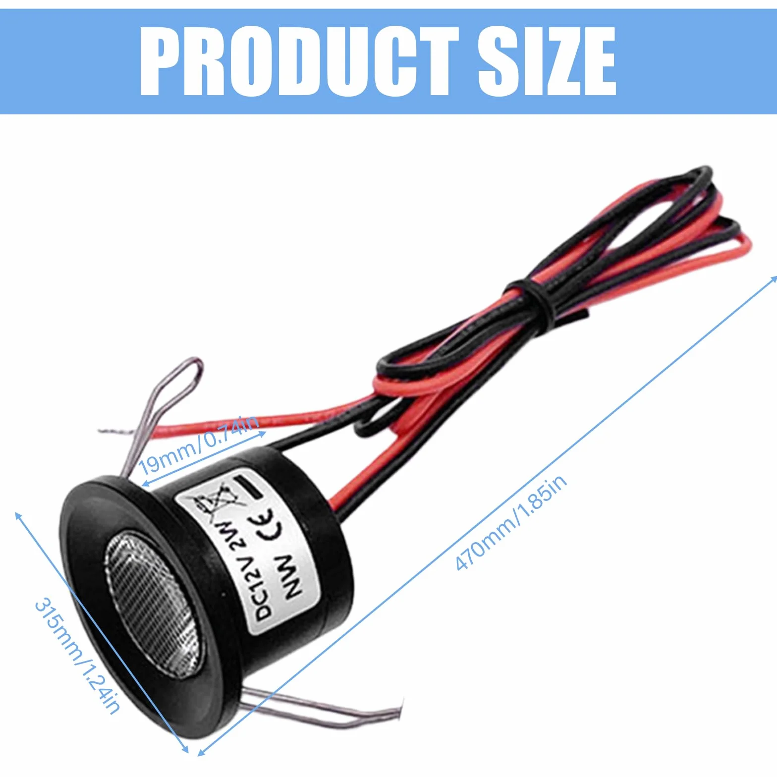 Foco LED empotrable 12V 2W IP65 3000K Blanco Cálido 6 unidades con Transformador 230V