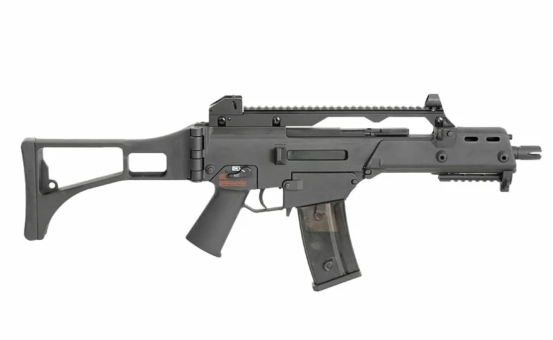 Fusil eléctrico de Airsoft G36C CM.011 de Cyma, Color Negro, Gearbox metálico, Culata Plegable, batería y Cargador de 300 Bolas incluidos, 2620 g, 720 mm de Longitud