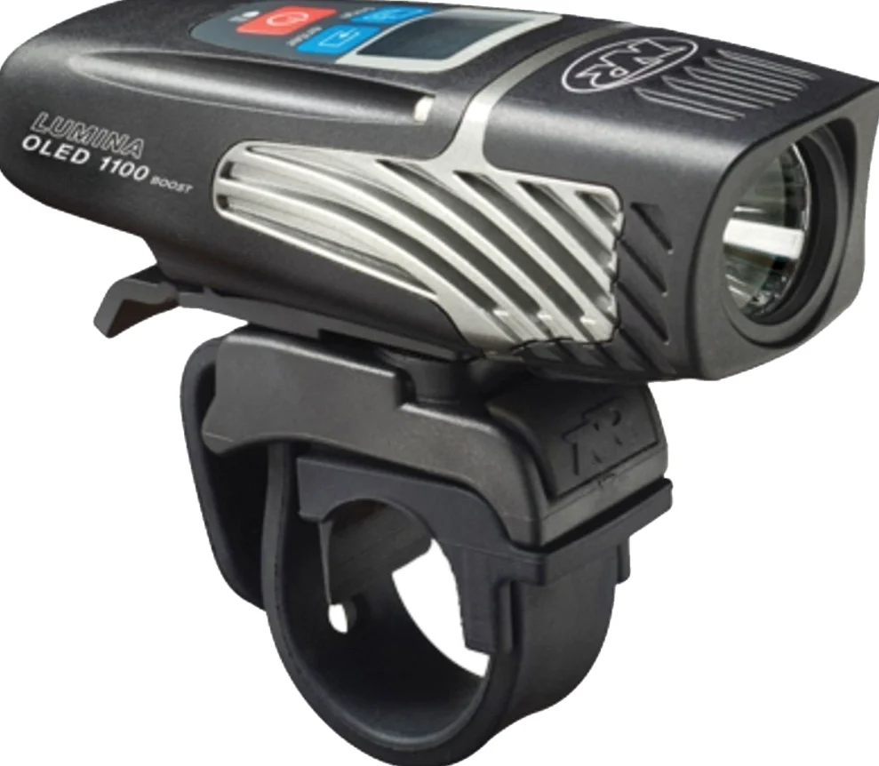NiteRider Lumina 1100 OLED Boost USB Recargable MTB Road Commuter Pantalla de visualización Potente lúmenes Resistente al Agua Faro de Bicicleta, luz Frontal LED fácil de Instalar, Unisex, Negro