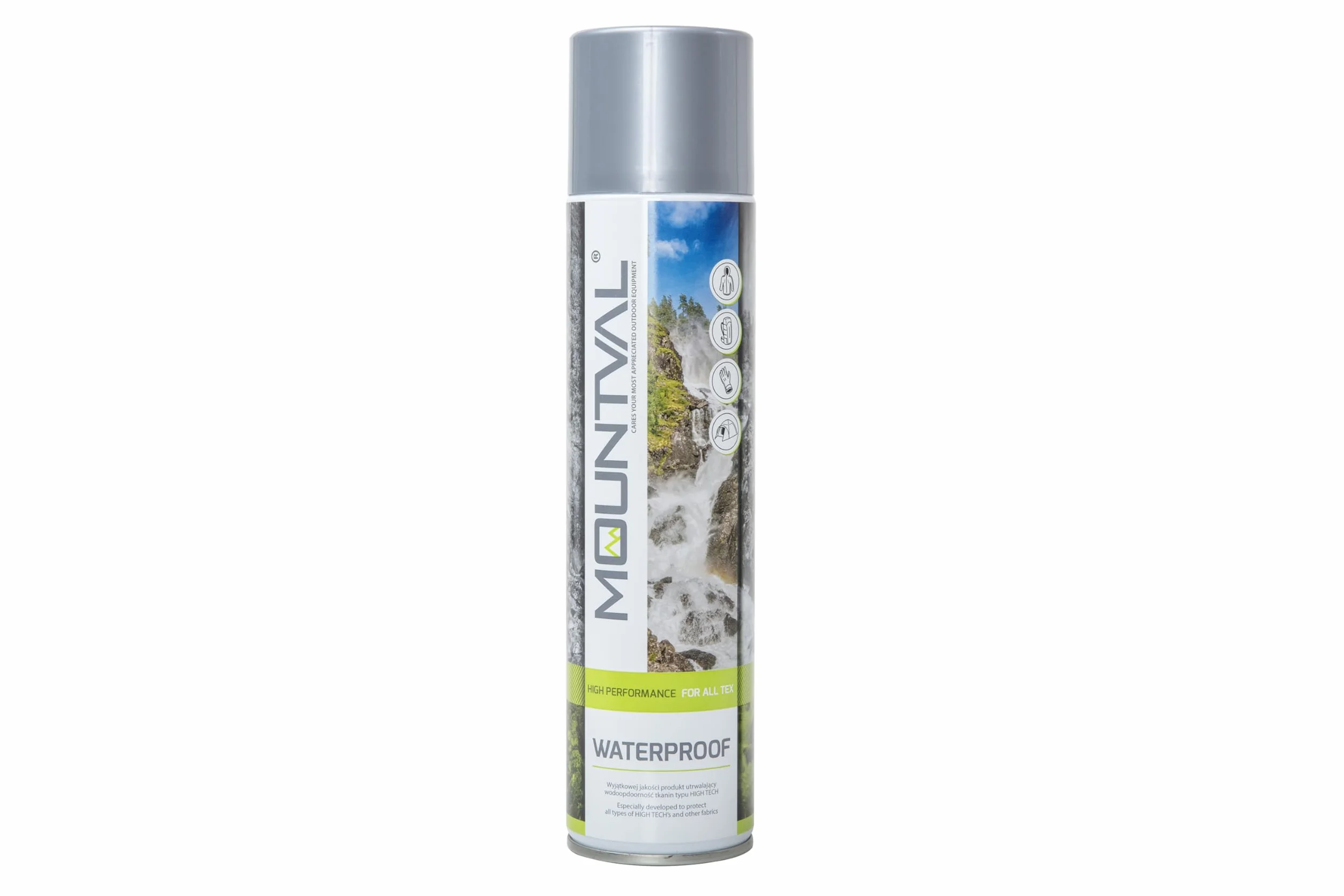 Mountval Spray Impermeabilizante Repelente al Agua contra la Humedad y la Suciedad para Equipamiento de Exterior, Waterproof