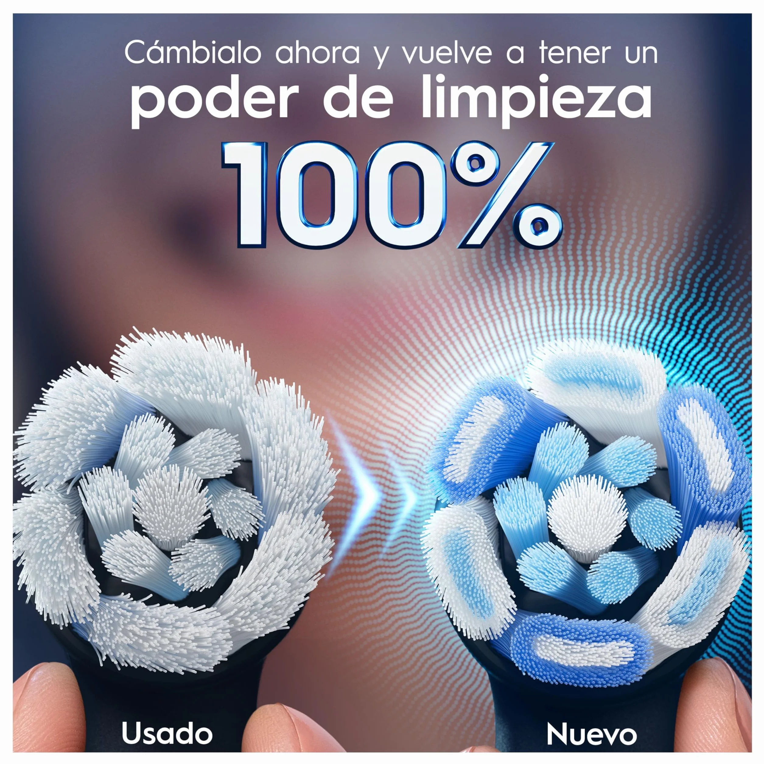 Oral-B iO Ultimate Clean Cabezales De Recambio Originales, Pack de 6, Negros Para Cepillos Eléctricos