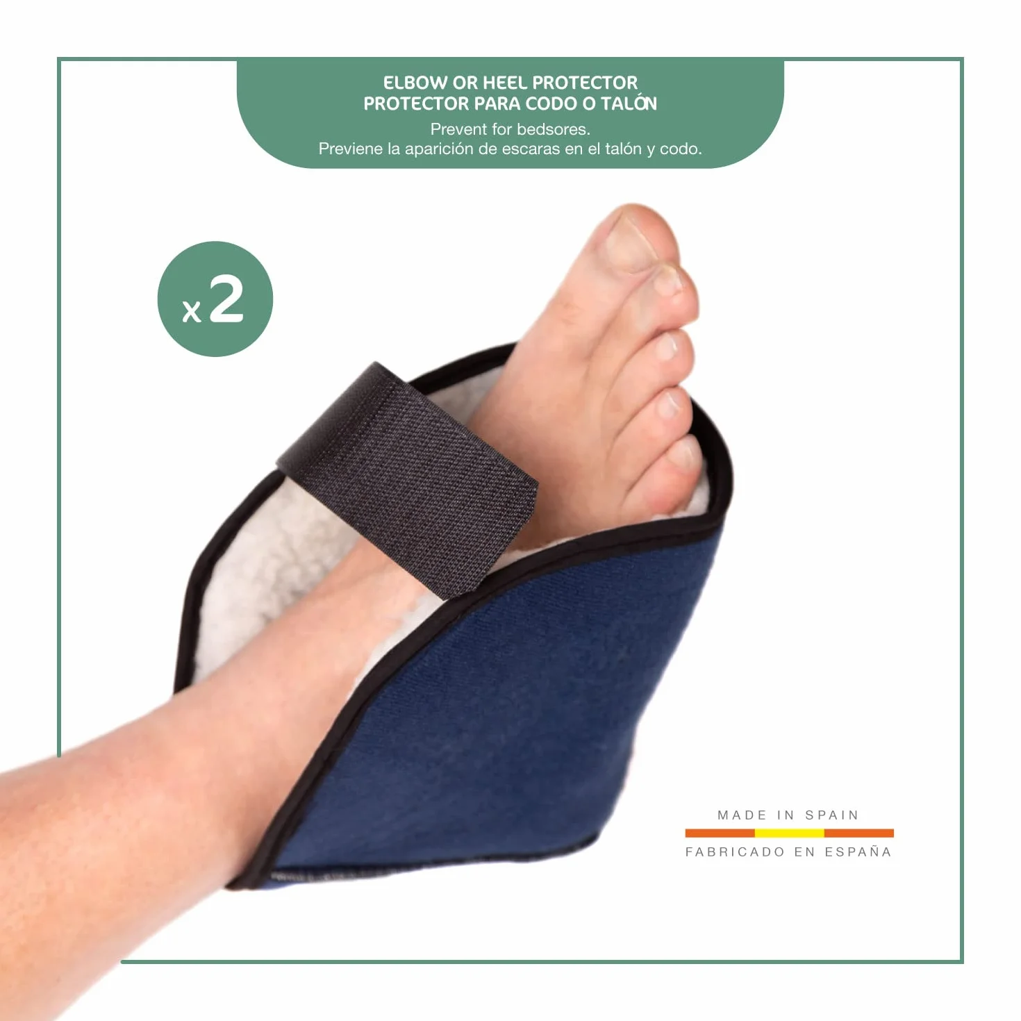Taloneras Antiescaras – Protectores para Talón, Pie o Codo – Prevención de Úlceras por Presión – Talla Única, Azul Marino