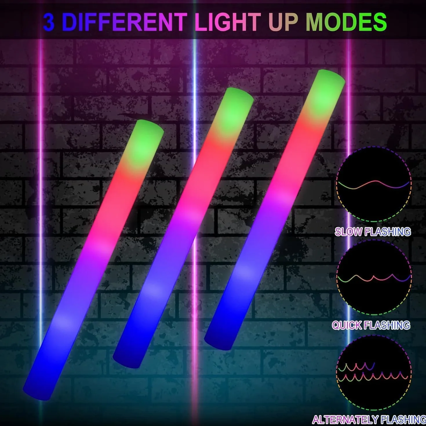 30 palos de espuma led de para conciertos, juguetes led para niños, juego de luces para fiestas, bodas, celebraciones, cumpleaños, festejos