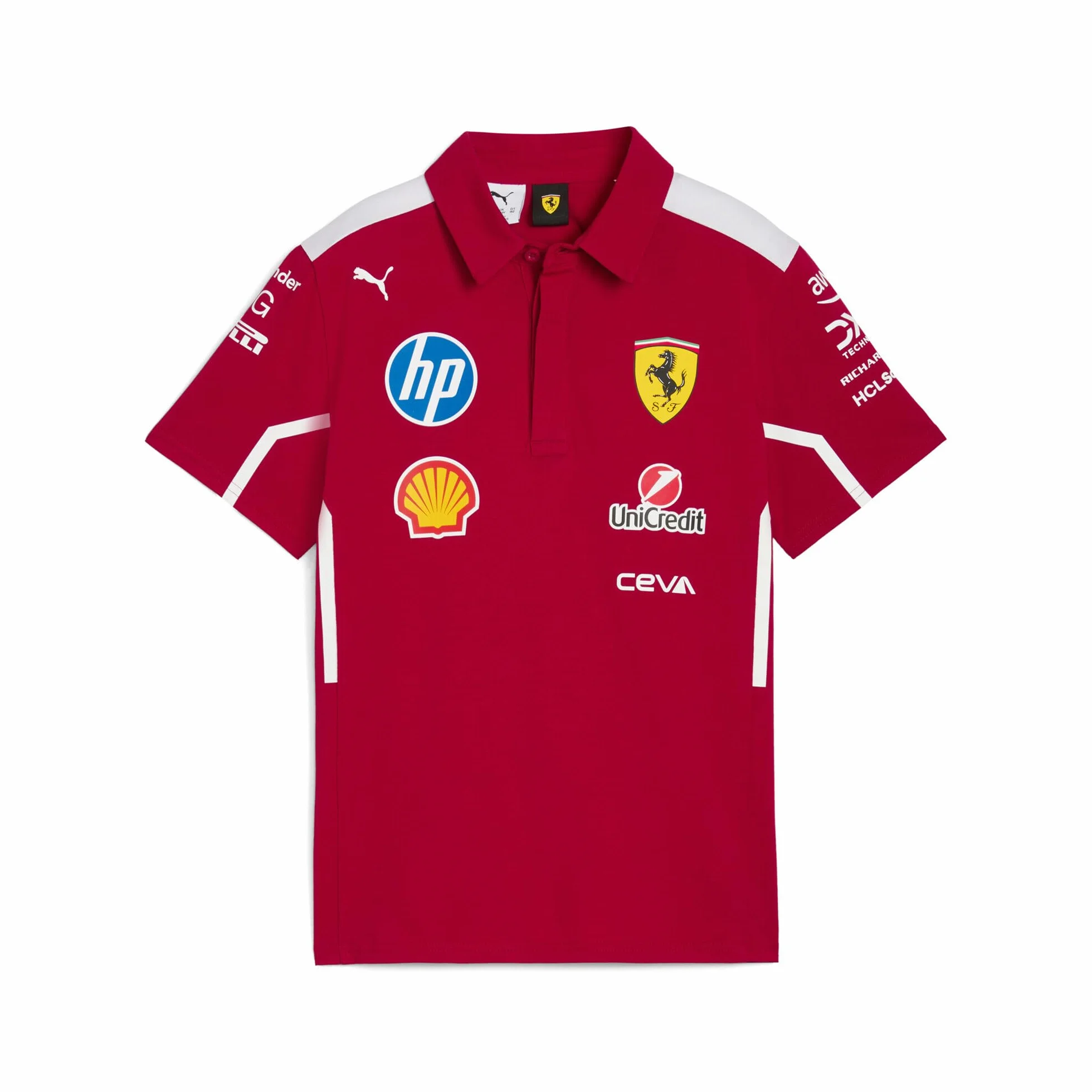 PUMA Scuderia Ferrari F1 Polo del Equipo 2025 para Niños - Rojo