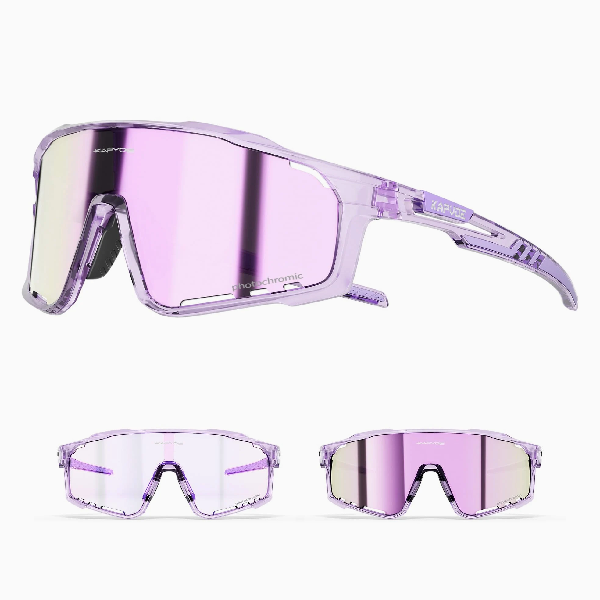 KAPVOE Gafas de Ciclismo Hombre Mujer K76 | Montura TR90, almohadilla nasal ajustable para ciclismo.