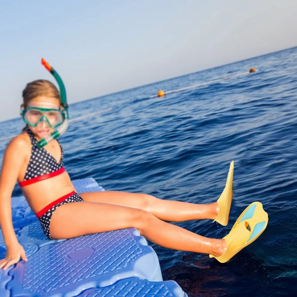 aletas natatorias, niños paletas ligeras cortas aletas de buceo aletas de buceo principiantes equipo de natación portátil para niños