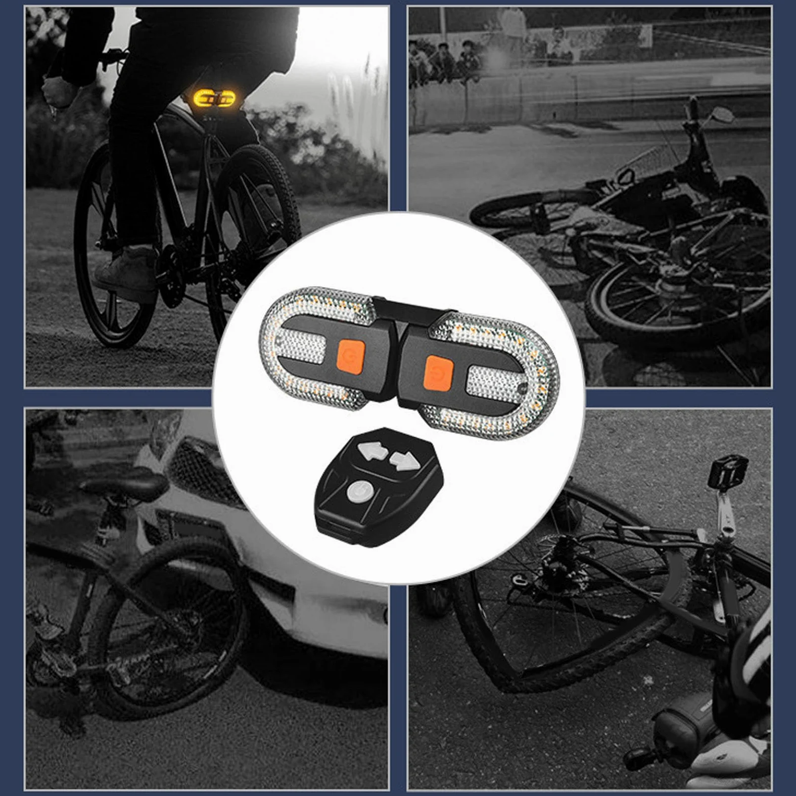 VGEBY Señales de Giro para Bicicleta, 2 Pares de Luces Traseras LED Recargables por USB con Control Remoto, 5 Modos para Bicicletas de Montaña y Carretera de Noche