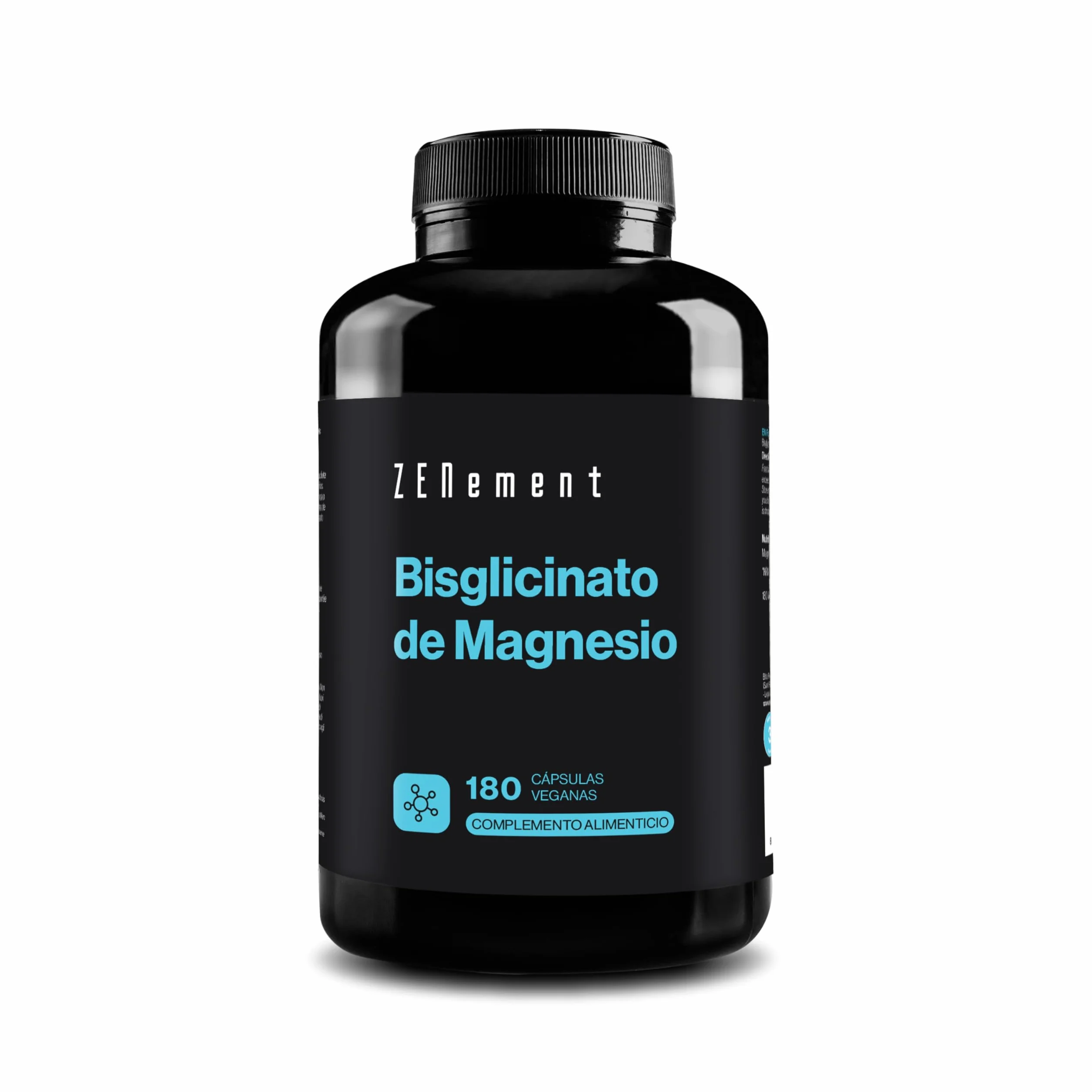 Bisglicinato de Magnesio 350 mg 180 Cápsulas Zenement Reduce Cansancio Fatiga Alta Absorción