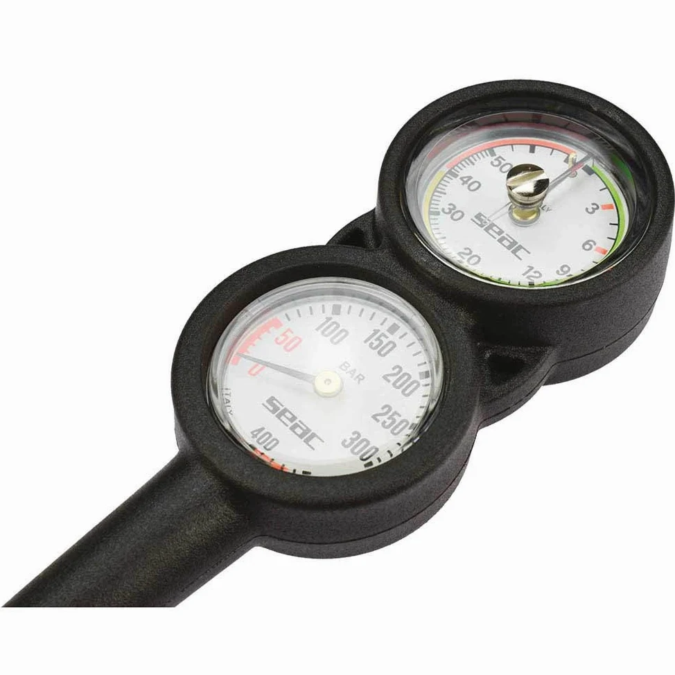 SEAC Sub 5000A/396 : Consola con Barometro y Profundimetro Buceo PSI+Feet, Negro, Estándar