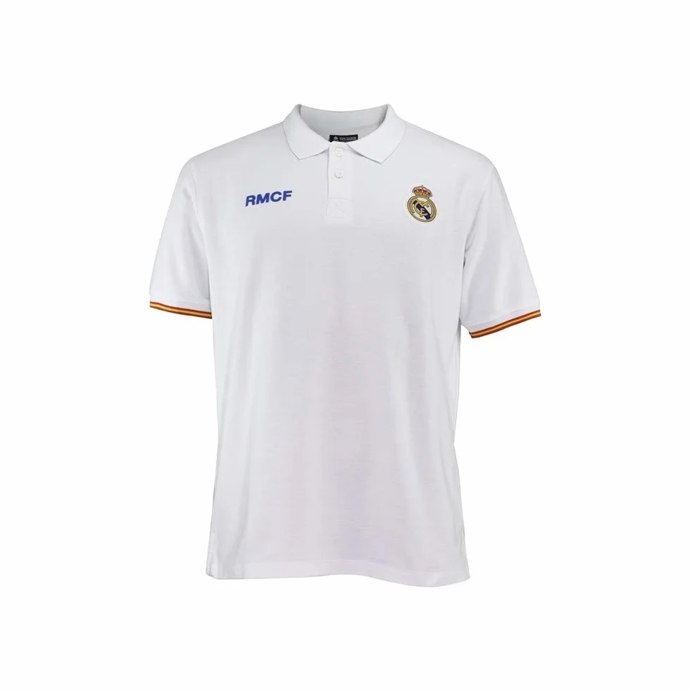 Polo Real Madrid Junior Blanco Escudo Bordado (8 Años)