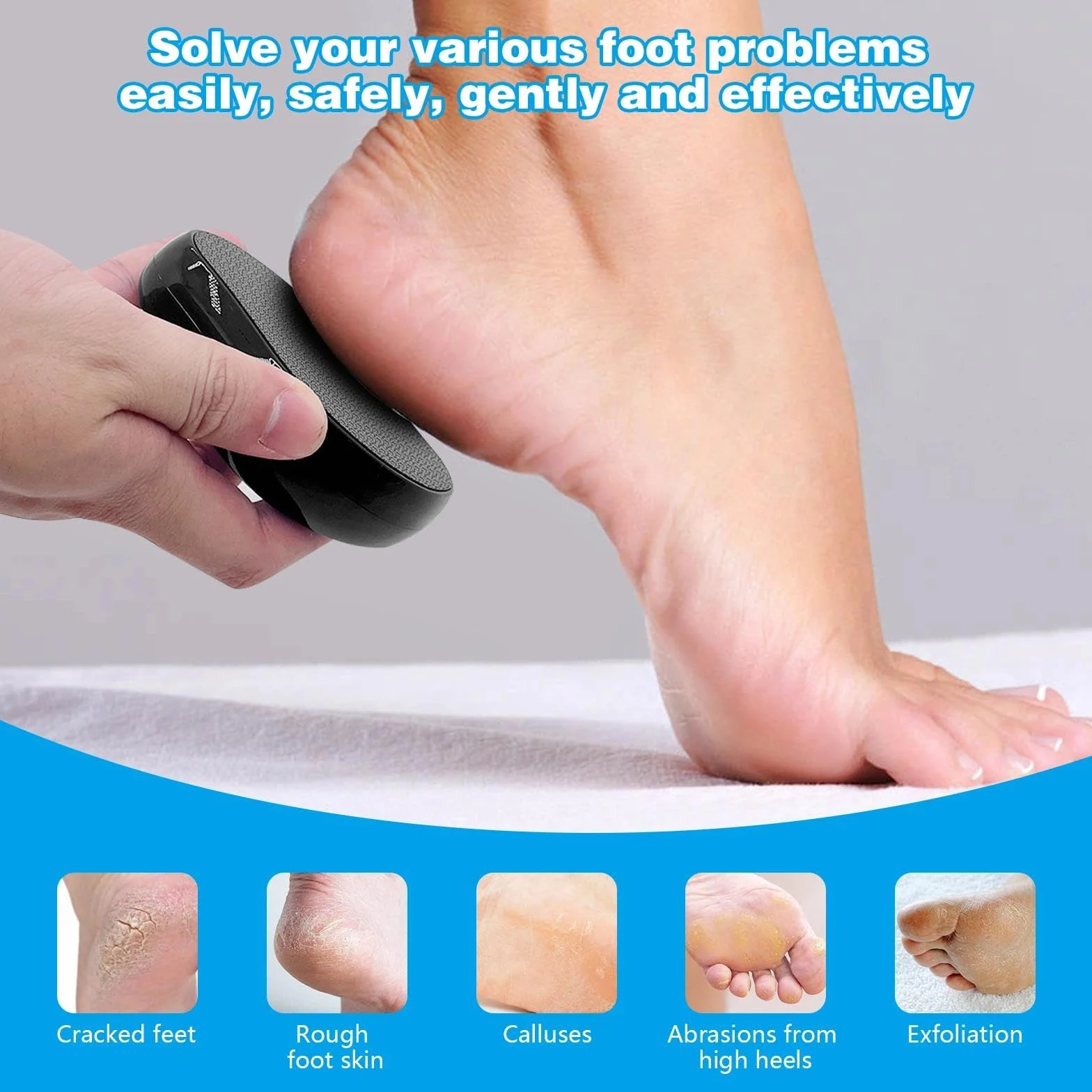 Lima Pies Durezas Nano Glass Eliminador de Callos Profesional Exfoliante Pies Tecnología Nano (Negro)